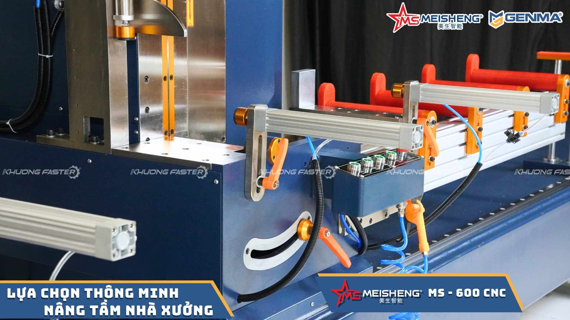 Chi tiết thân máy cắt nhôm 2 đầu Meisheng MS 600 Smart sơn tĩnh điện