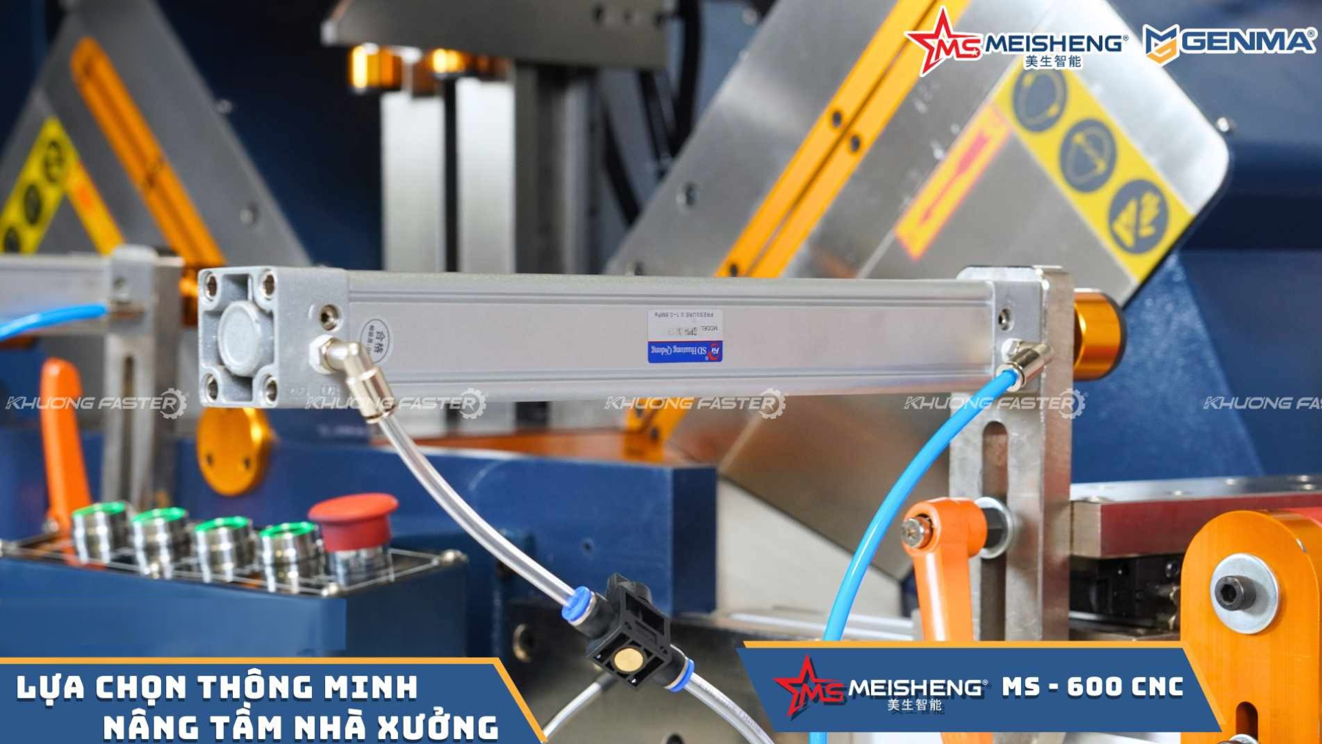 Đầu cắt trái máy cắt nhôm 2 đầu Meisheng MS 600 Smart