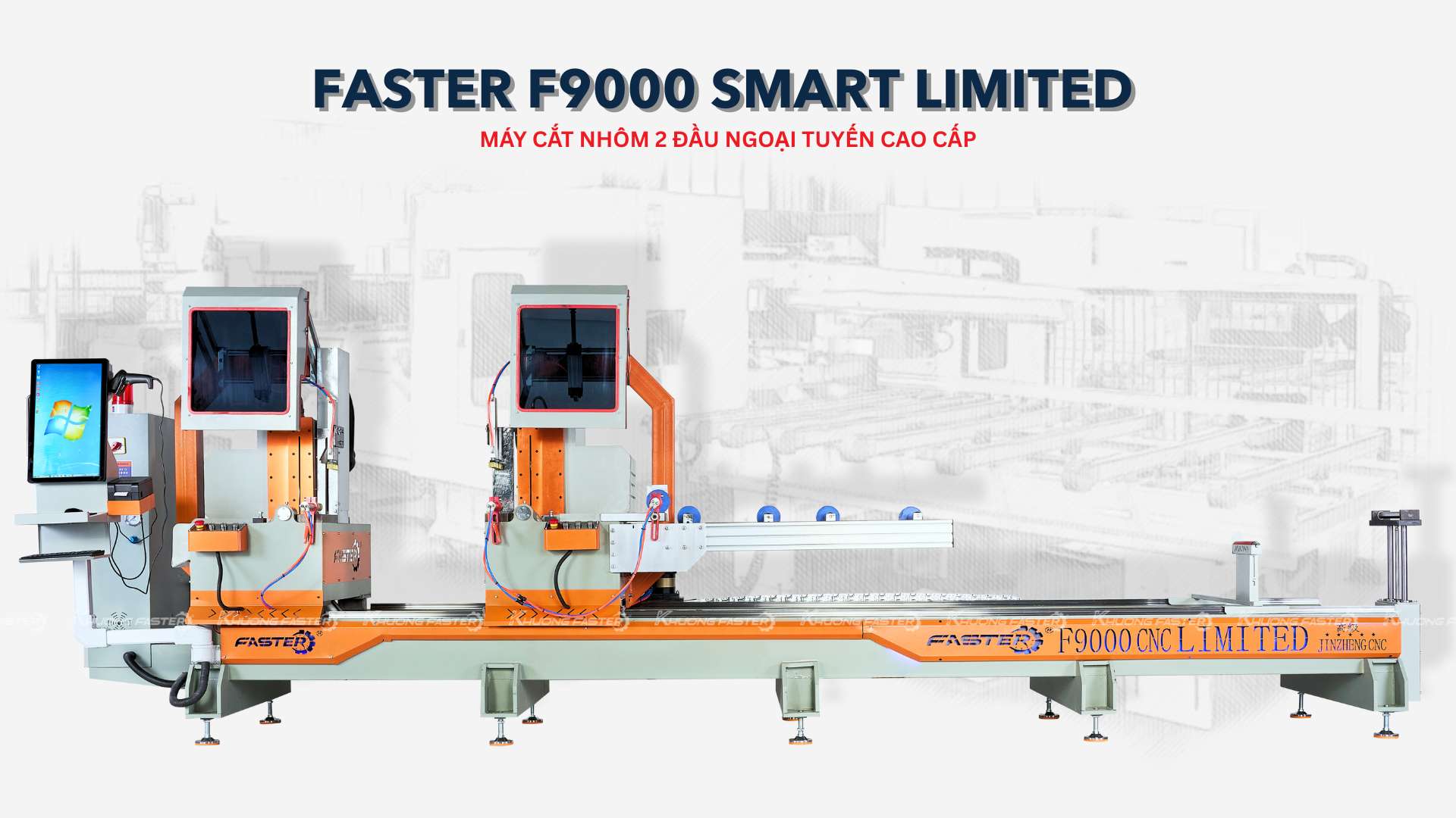 Máy Cắt Nhôm 2 Đầu Lưỡi 600 Faster F9000 Smart Ngoại Tuyến&nbsp;