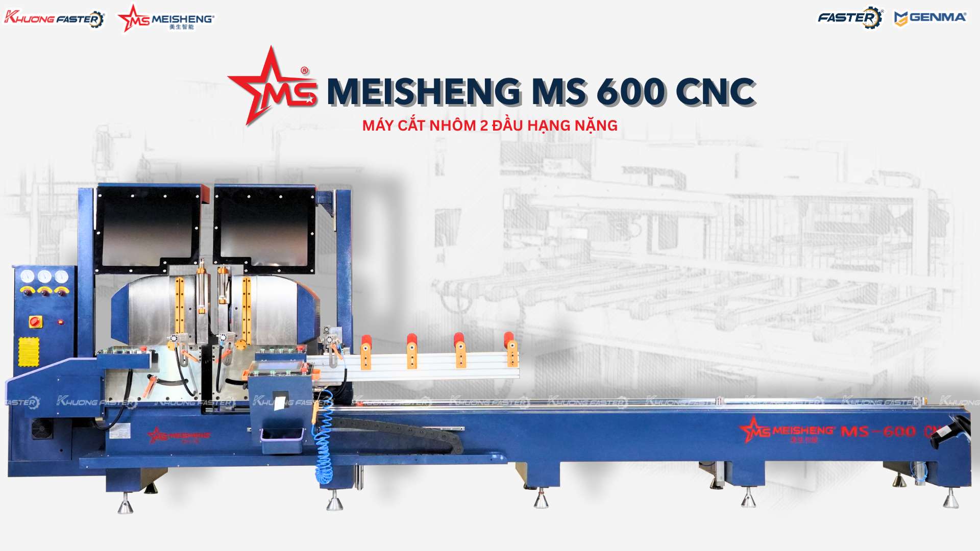 Máy Cắt Nhôm 2 Đầu Meisheng Lưỡi 600 Đáng Mua Nhất Hiện Nay