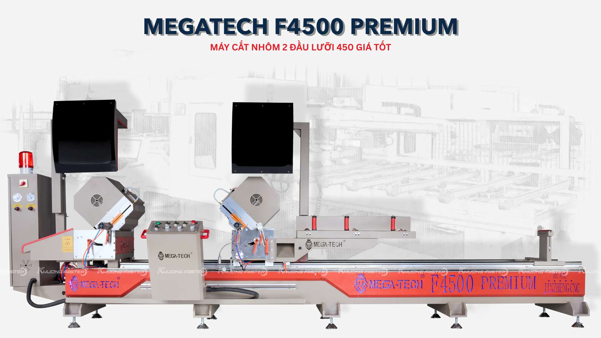 Máy cắt nhôm 2 đầu Xingfa 08s Megatech F4500: Giải pháp tối ưu cho xưởng nhôm hiện đại