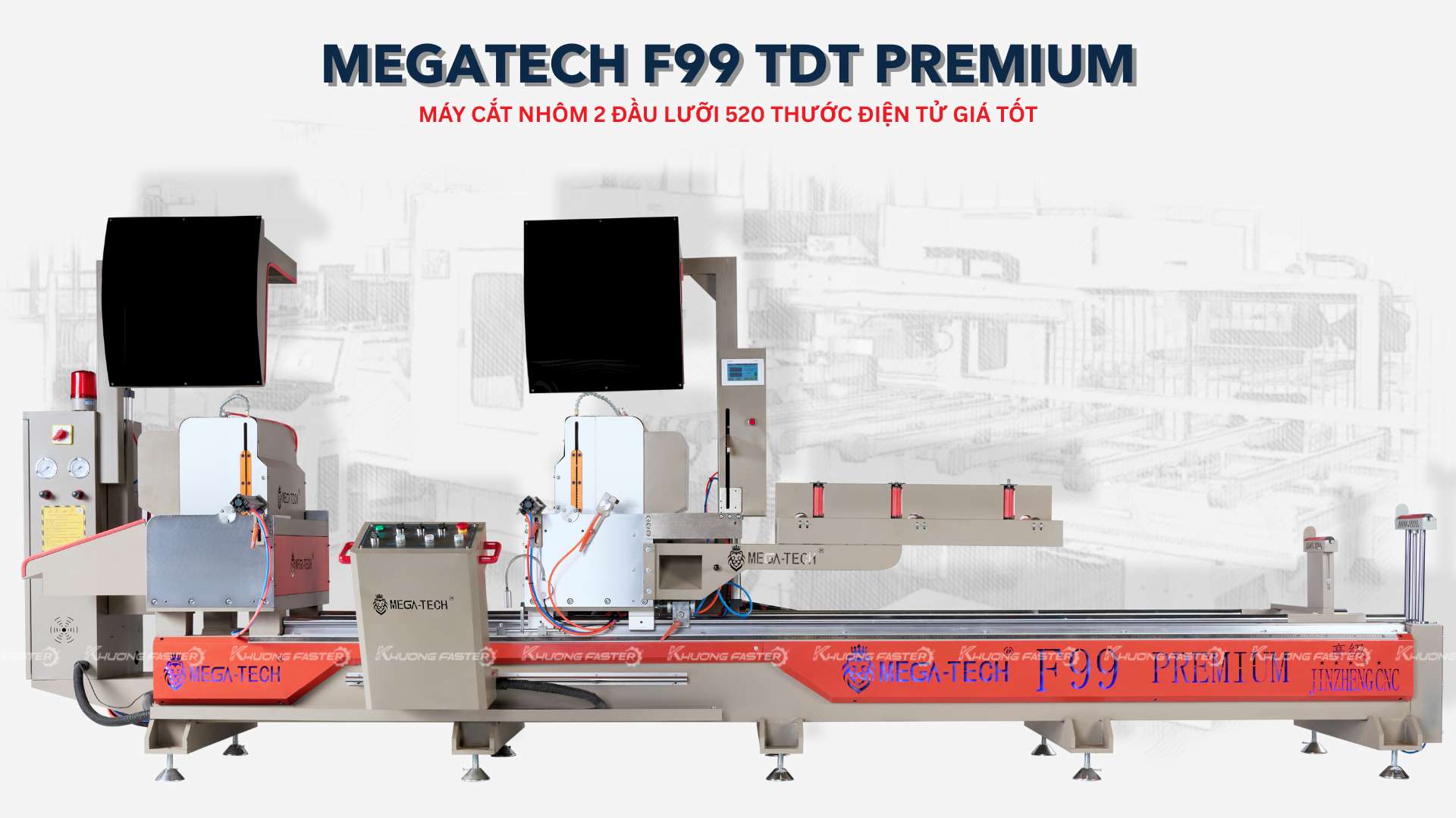 Máy Cắt Nhôm 2 Đầu Lưỡi 520 Megatech F99 Premium