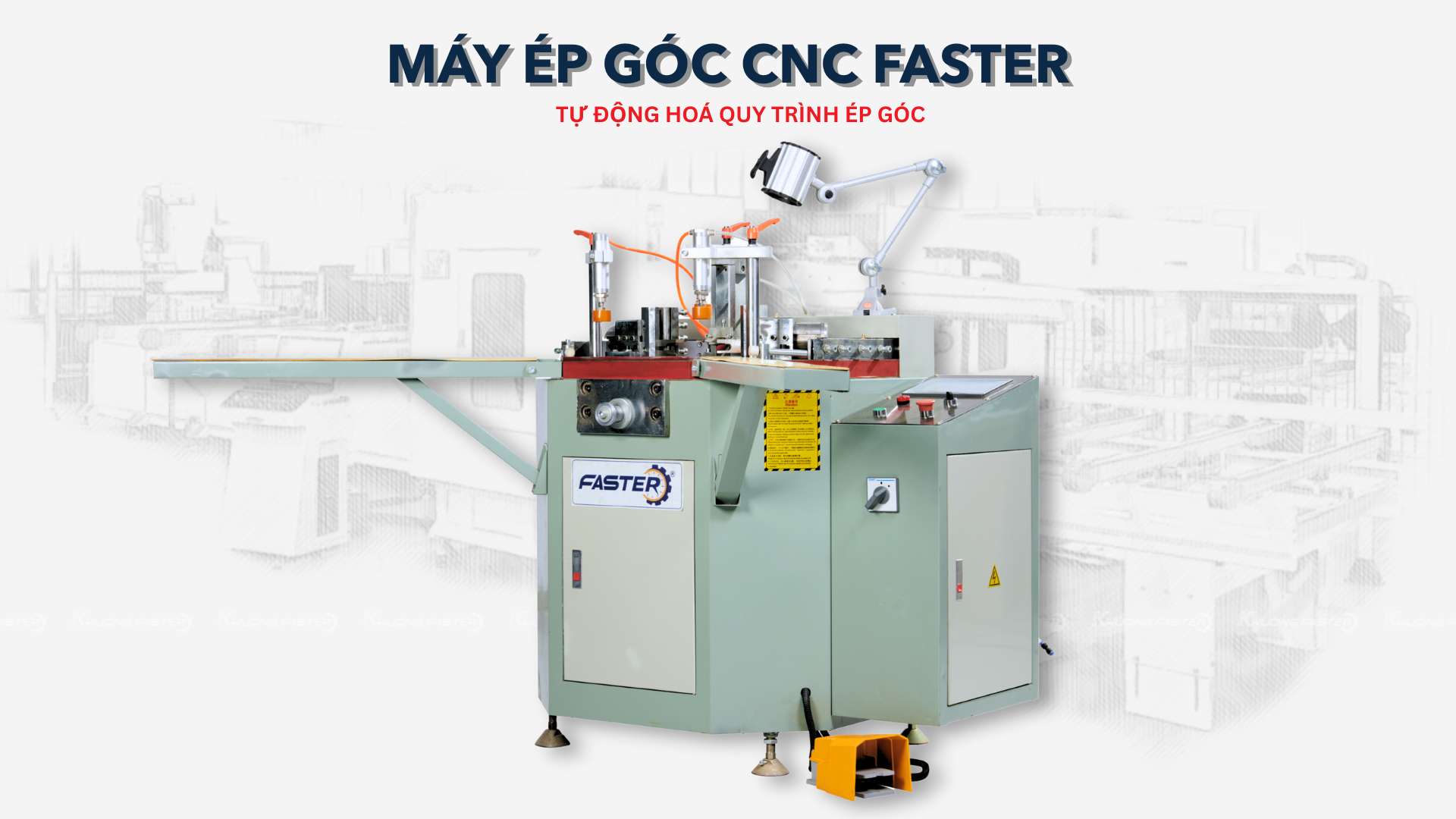 Máy Ép Góc Nhôm Xingfa Tự Động CNC Faster