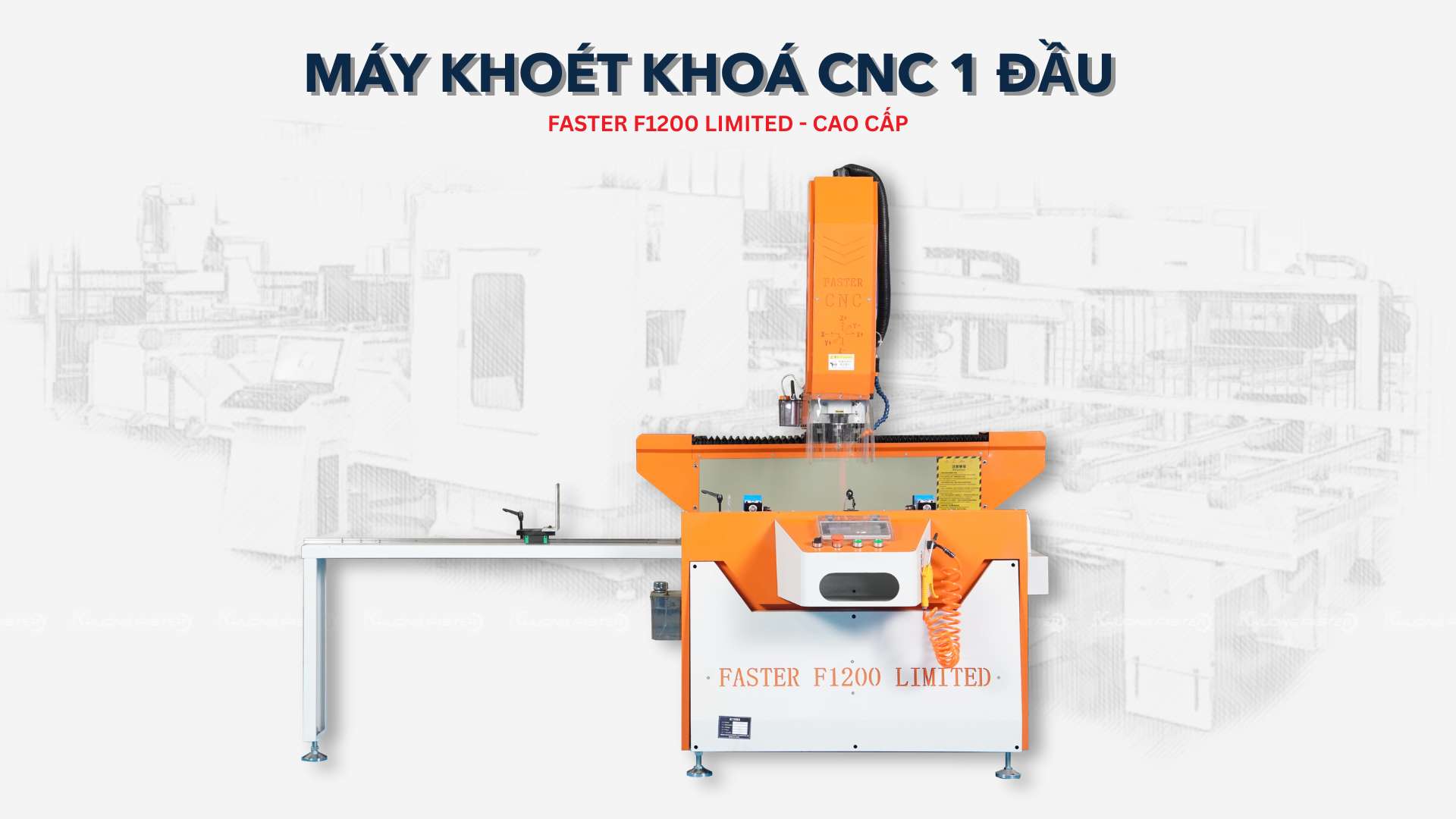 Máy Khoét Khóa Cửa Nhôm CNC Faster F1200