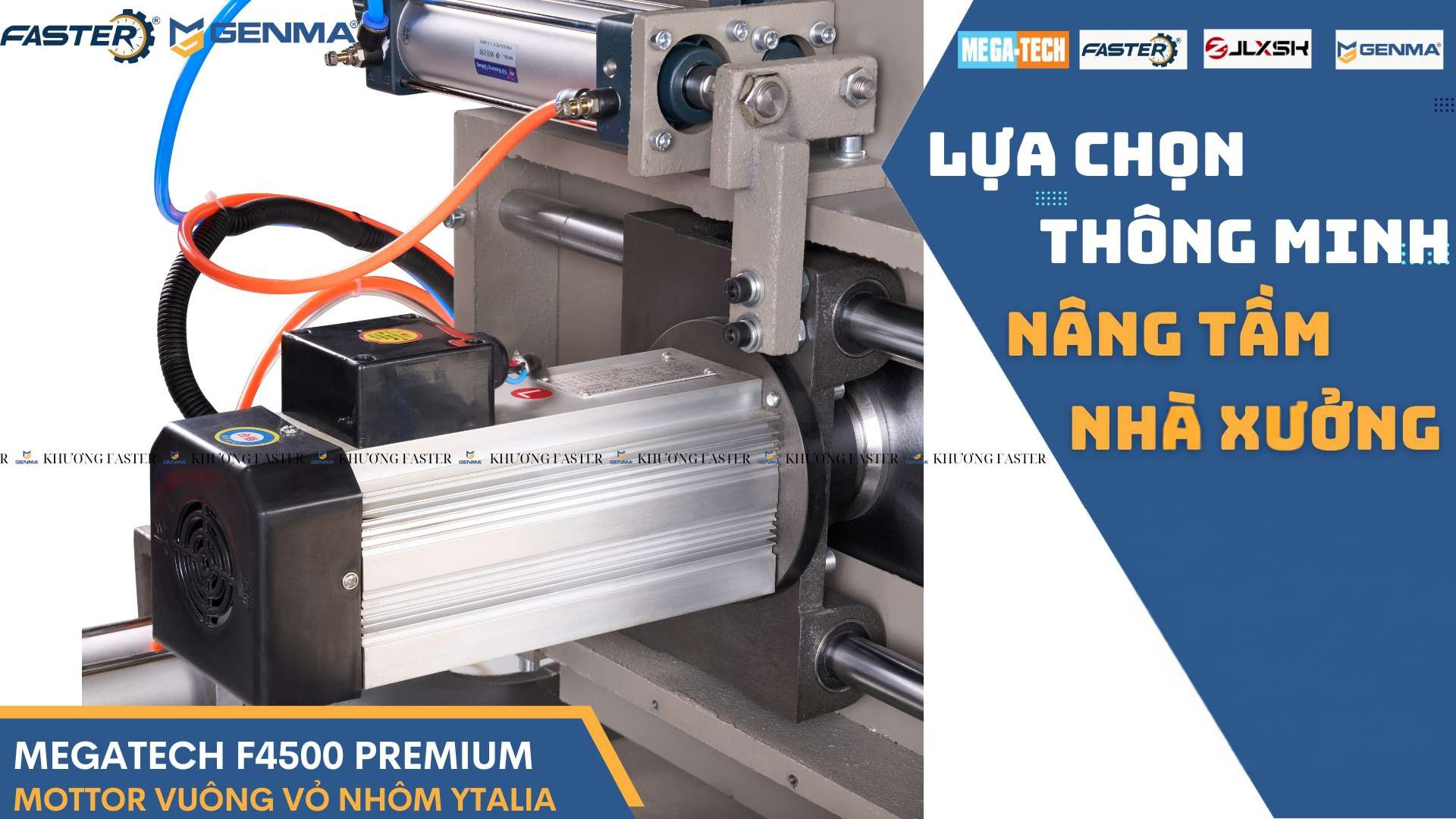 Máy cắt nhôm 2 đầu Megatech F4500 phiên bản 2025, lựa chọn tối ưu cho xưởng sản xuất cửa nhôm chuyên nghiệp