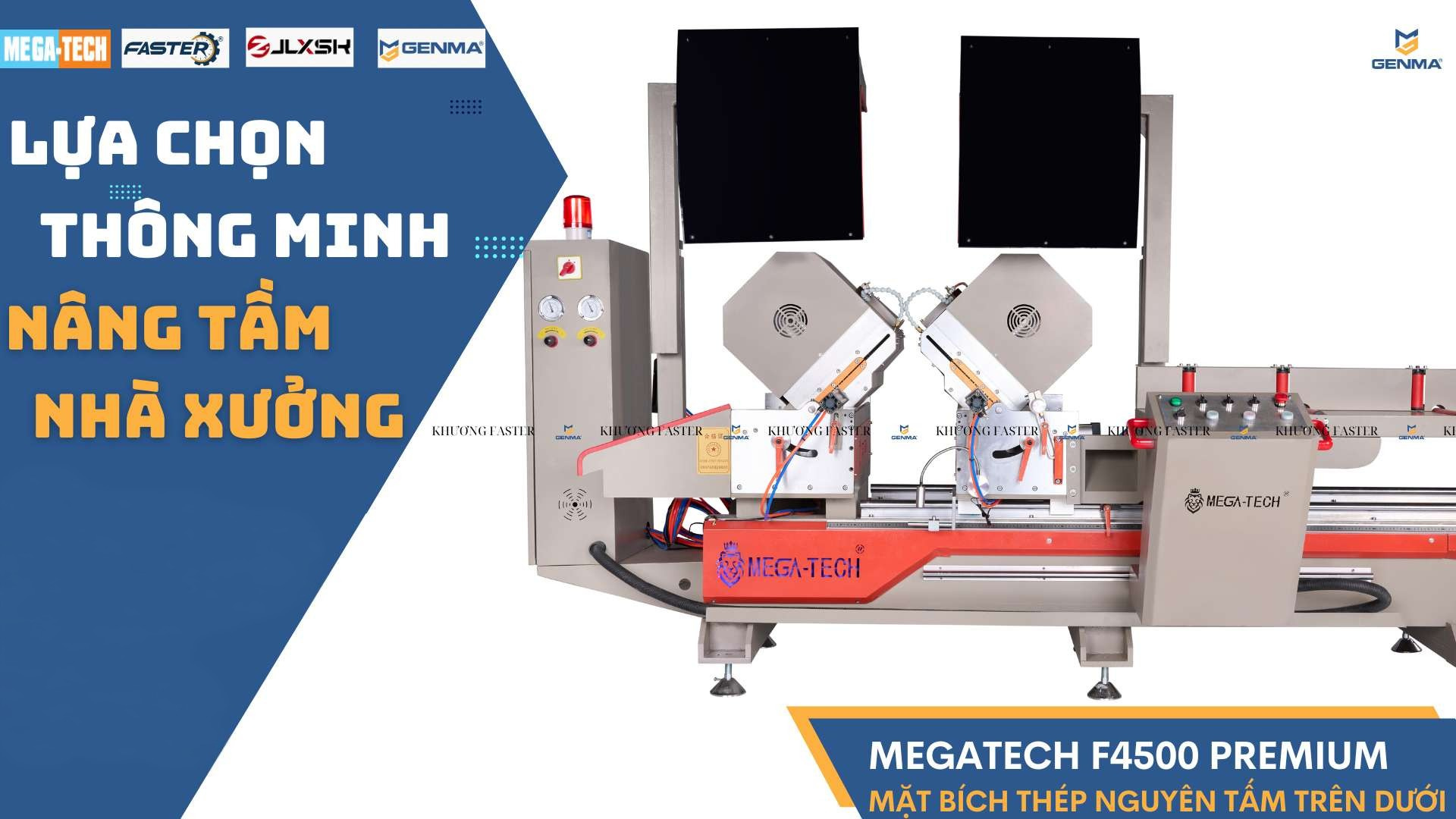 Máy cắt nhôm Megatech F4500 đang vận hành thực tế, cắt nhôm Xingfa chính xác, công nghệ mới nhất 2025
