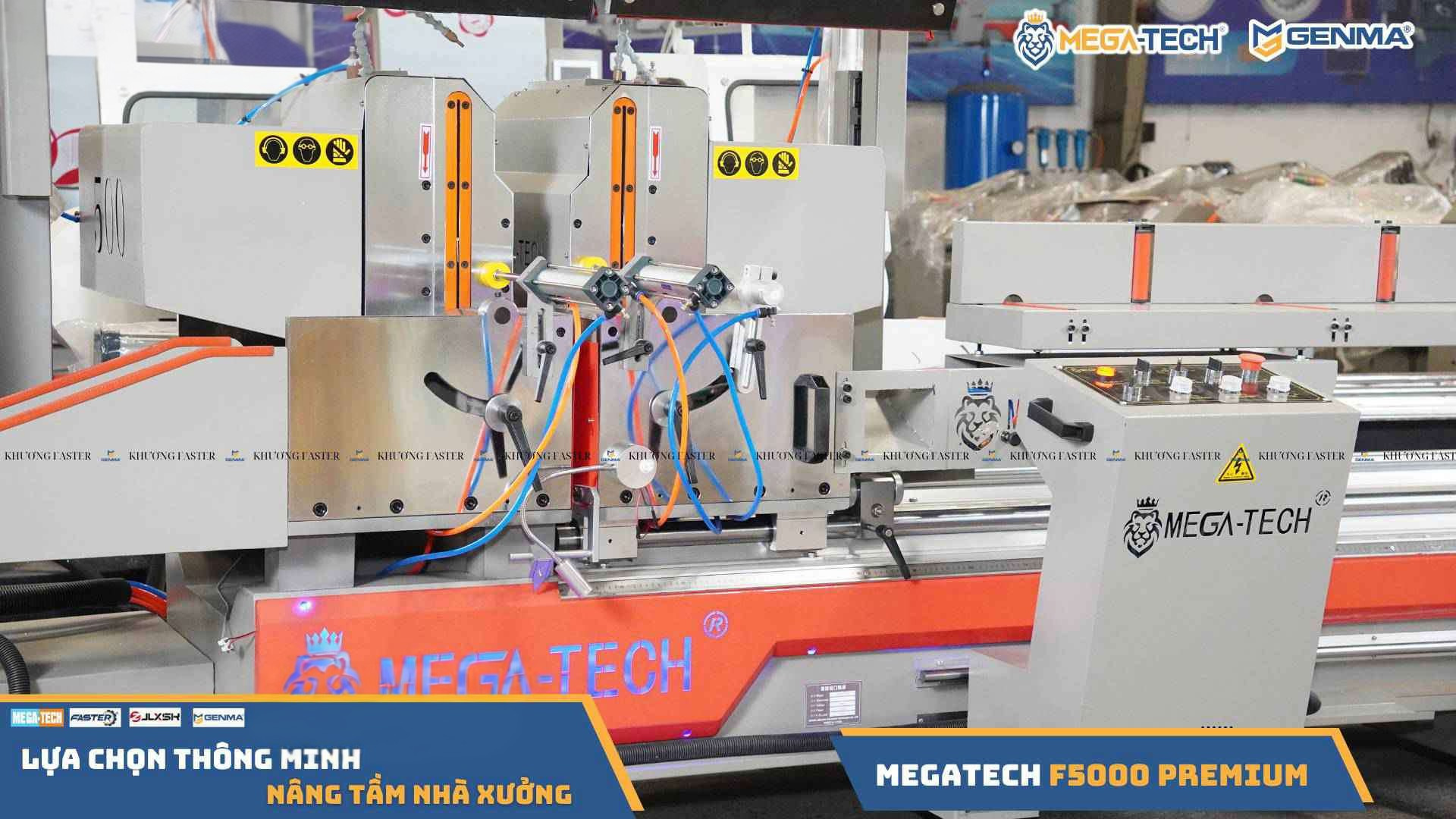 chi tiết đầu máy sau trên máy cắt nhôm 2 đầu Megatech F5000 Premium lưỡi 500 giá tốt mới nhất 2025