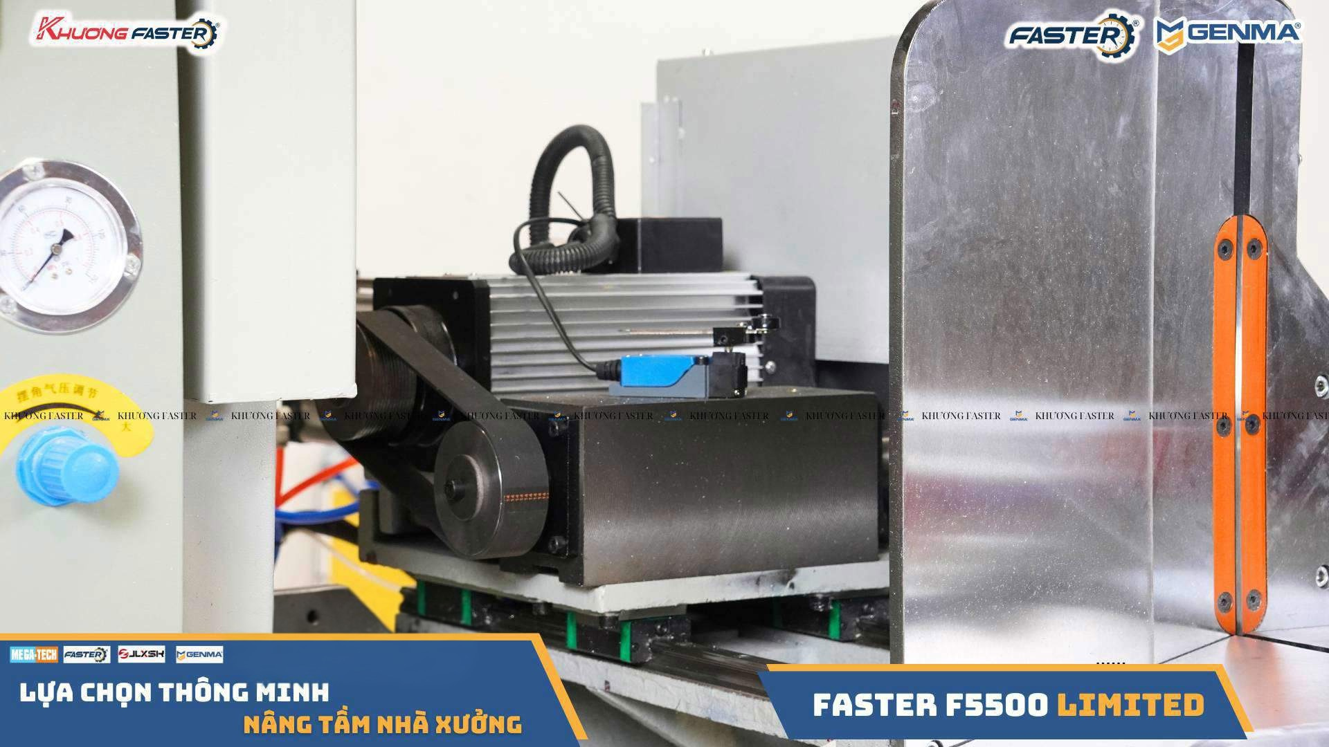 Mottor vuông vỏ nhôm line puly trượt trên ray vuông tạo nên độ ổn định khi vận hành cắ nhôm cao cấp