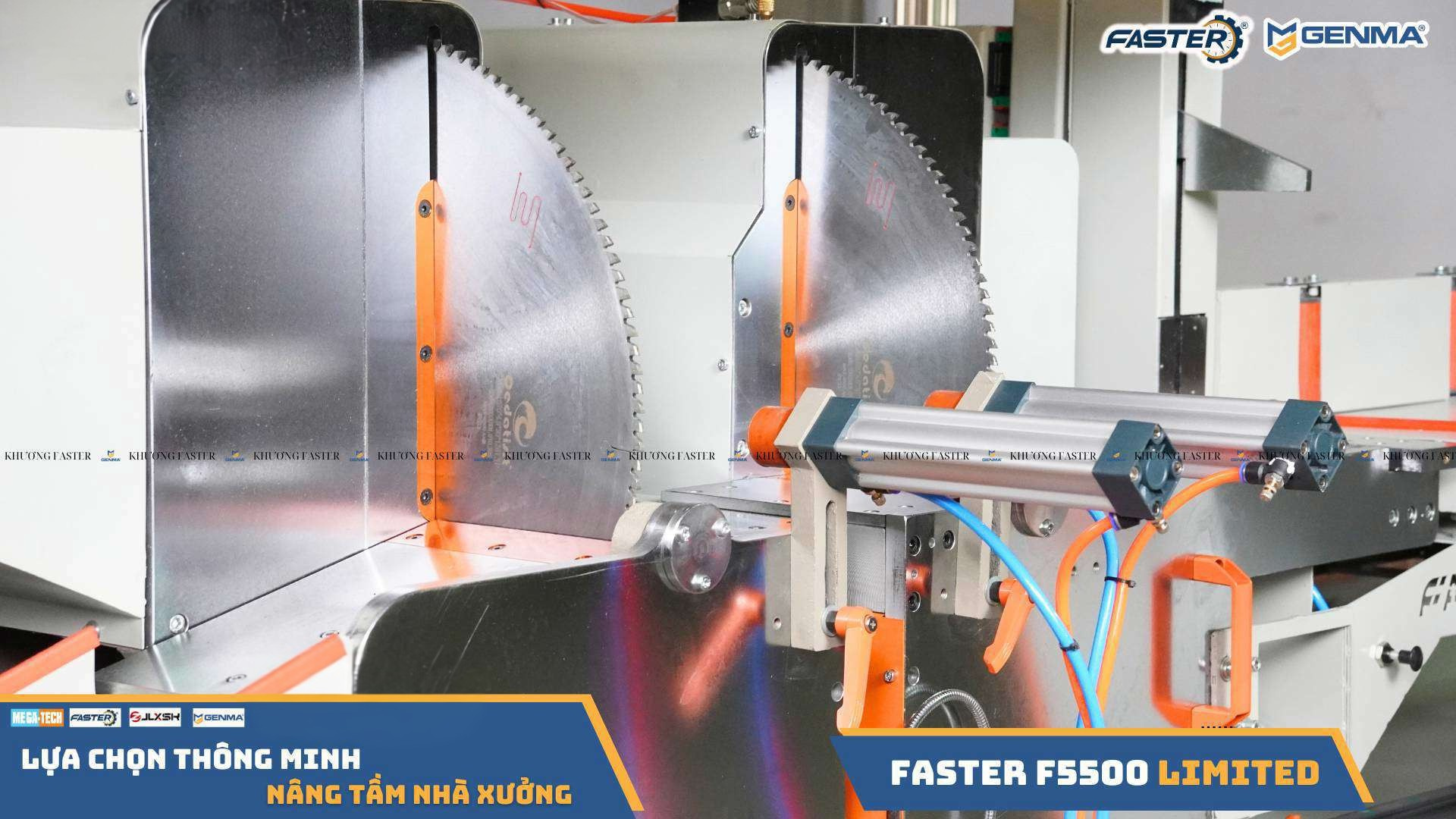 Tổng quan đầu máy cắt nhôm 2 đầu faster f5500 limited khi lưỡi cắt nhôm đưa ra