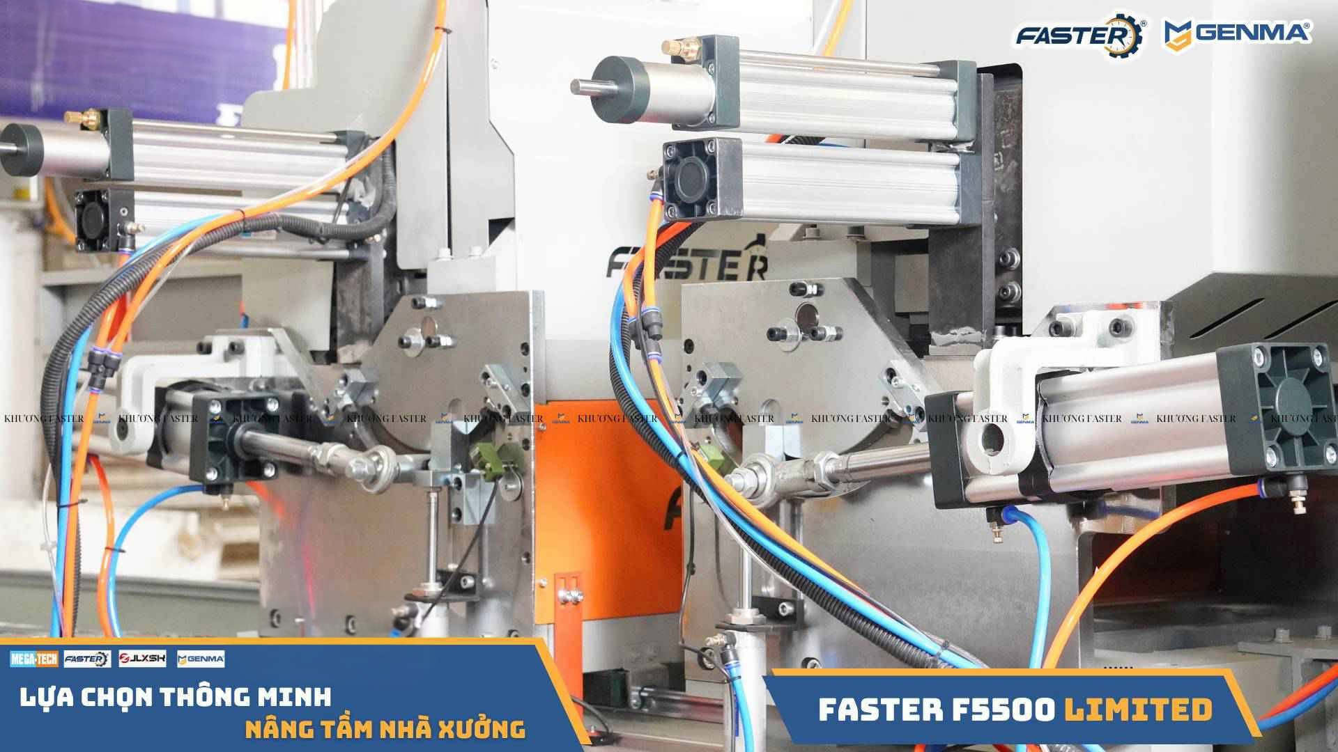 piston chuyên góc và góc chụp tổng quan đầu máy phía sau của máy cắt nhôm xingfa faster f5500 limited lưỡi 520