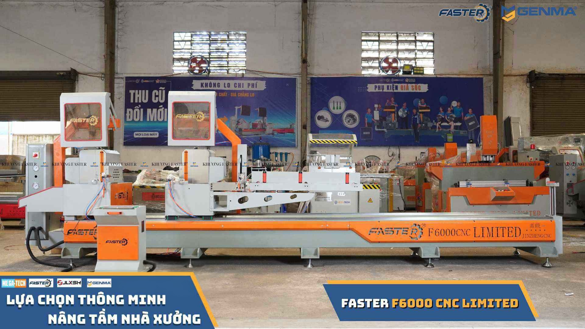 Bố cục tổng thể máy cắt nhôm 2 đầu giúp tối ưu không gian nhà xưởng

