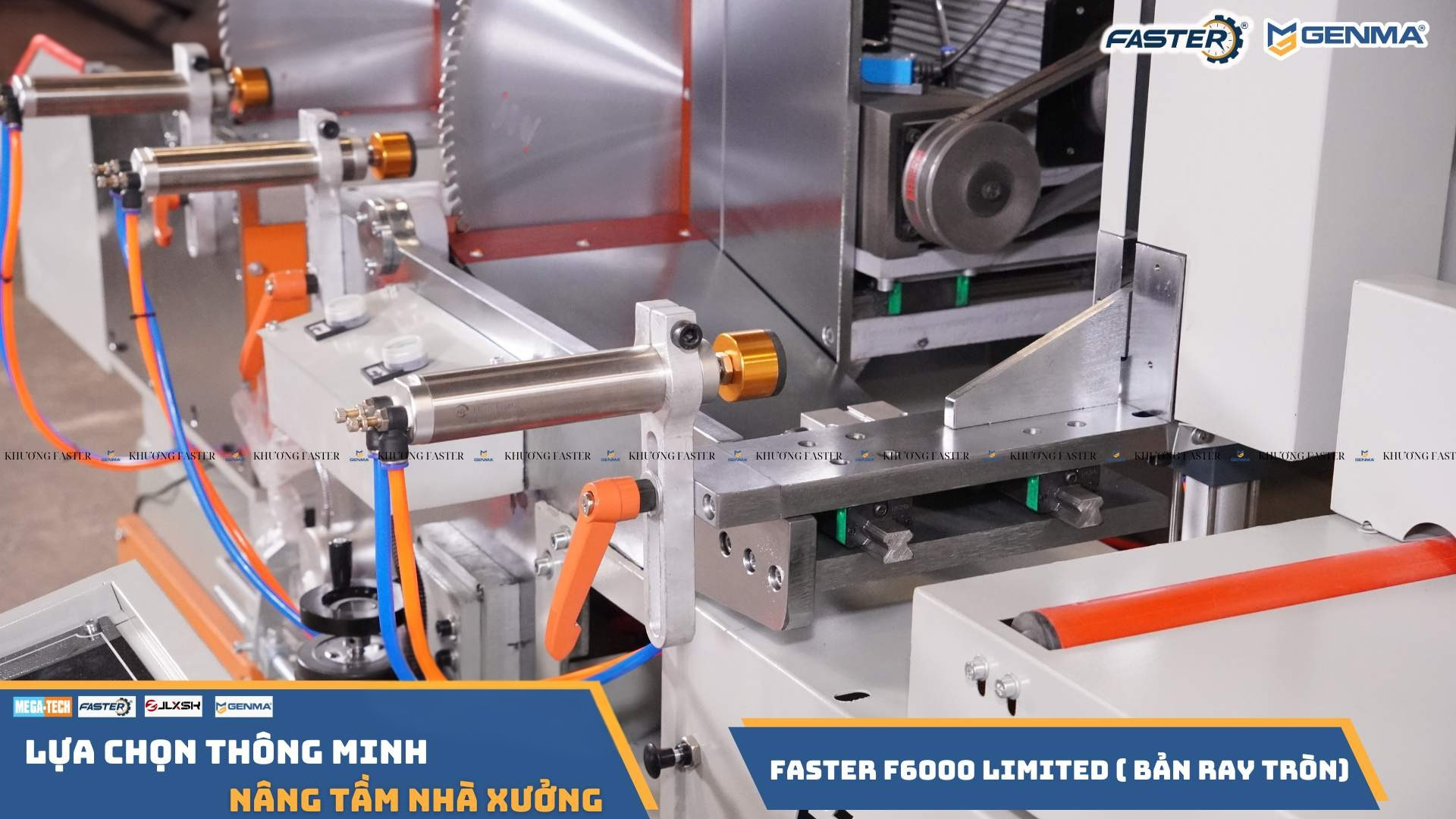Đầu máy trước máy cắt nhôm Faster lưỡi 550 vận hành ổn định