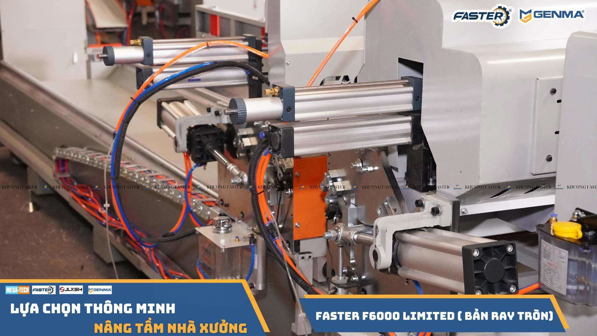 Đầu máy trước máy cắt nhôm Faster lưỡi 550 góc ngửa