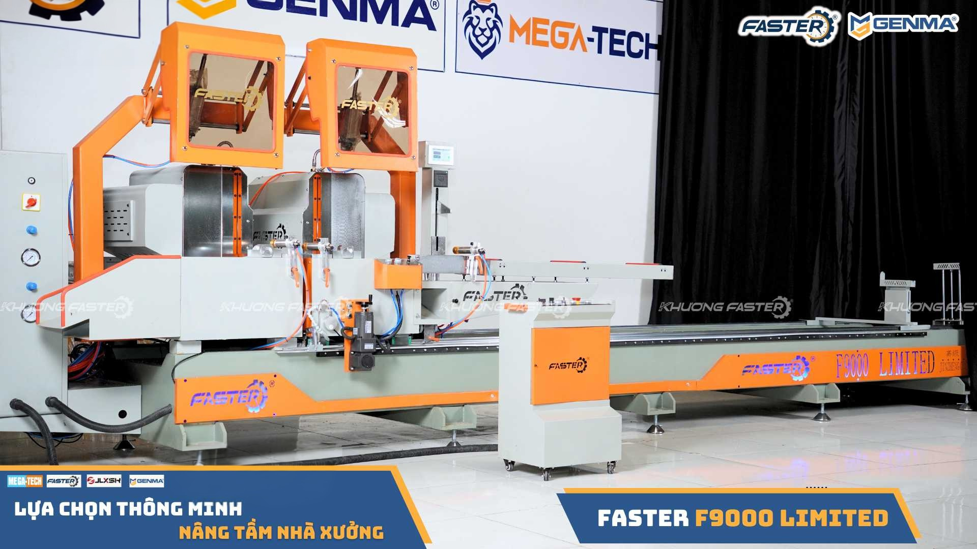 Máy cắt nhôm 2 đầu Faster F9000 Limited lưỡi 600 tổng quan toàn máy