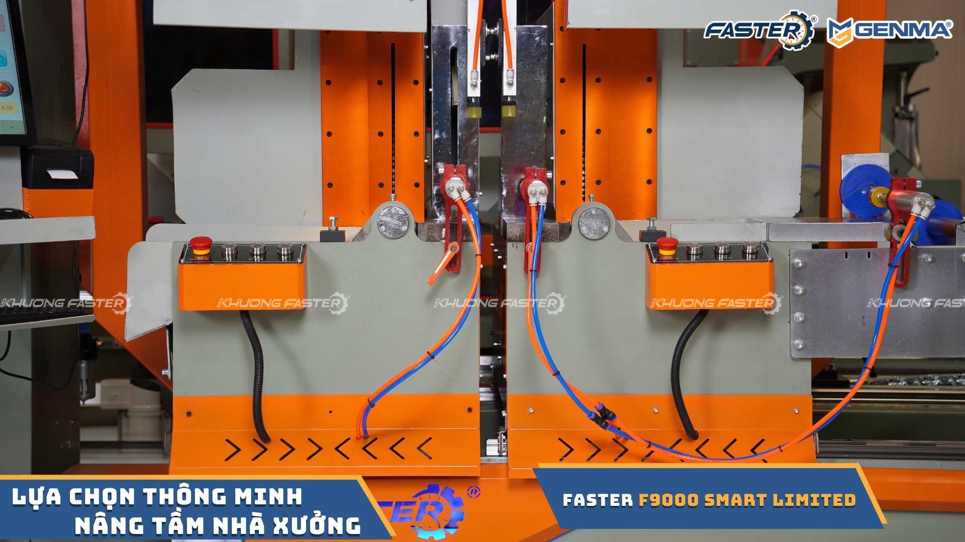 Máy cắt nhôm tự động Faster F9000 Smart Limited của Khương Faster trong nhà xưởng