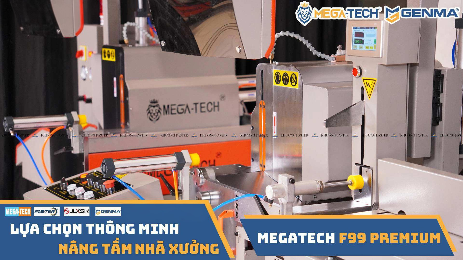 Thước điện tử đo chiều cao phôi nhôm của máy cắt nhôm 2 đầu Megatech F99 Premium