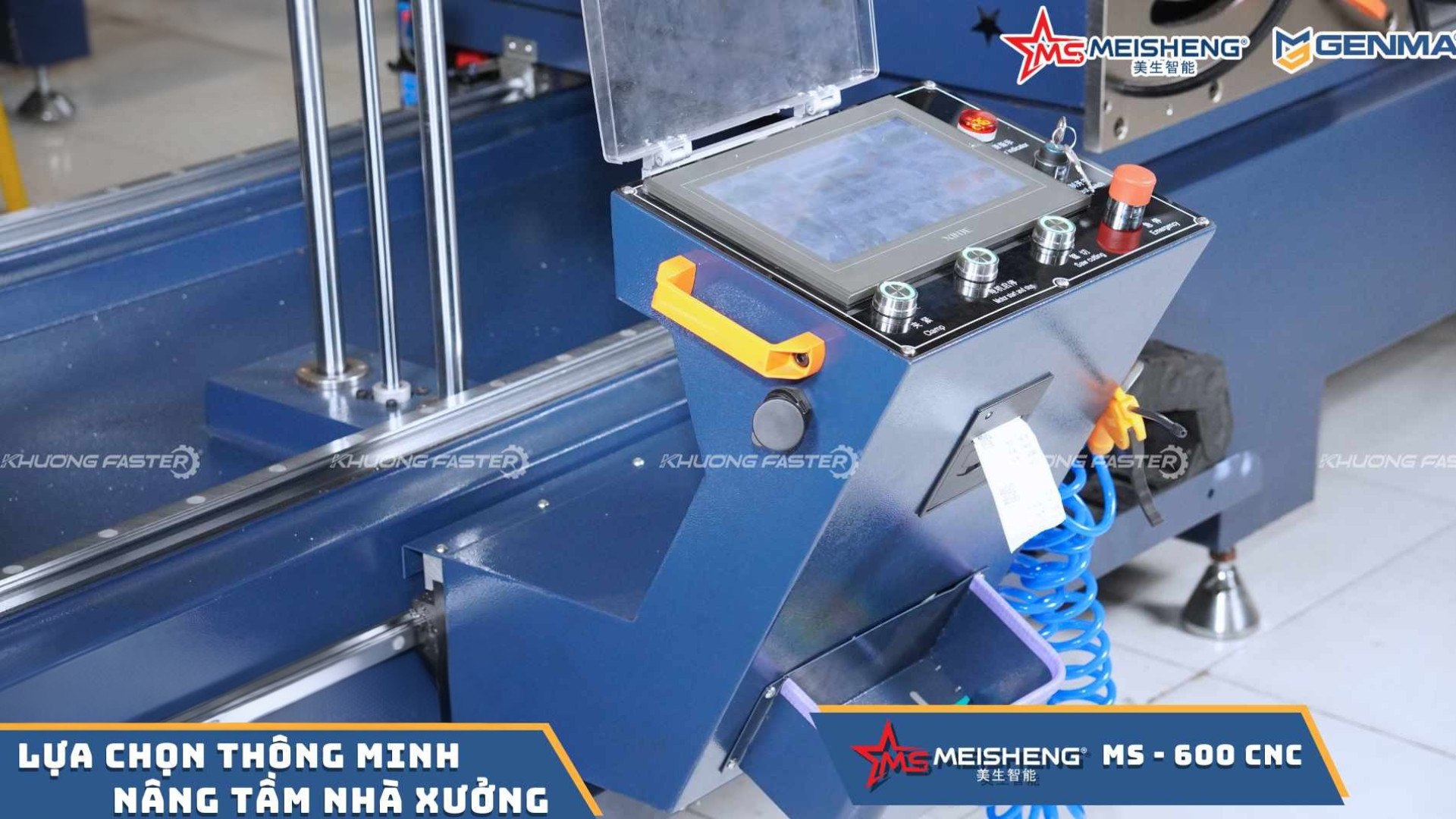 Hệ thống màn hình thông minh trên máy cắt nhôm Meisheng MS 600 CNC