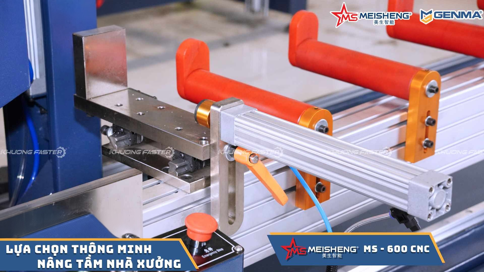 Chi tiết piston kẹp phôi máy cắt nhôm 2 đầu Meisheng MS 600 CNC