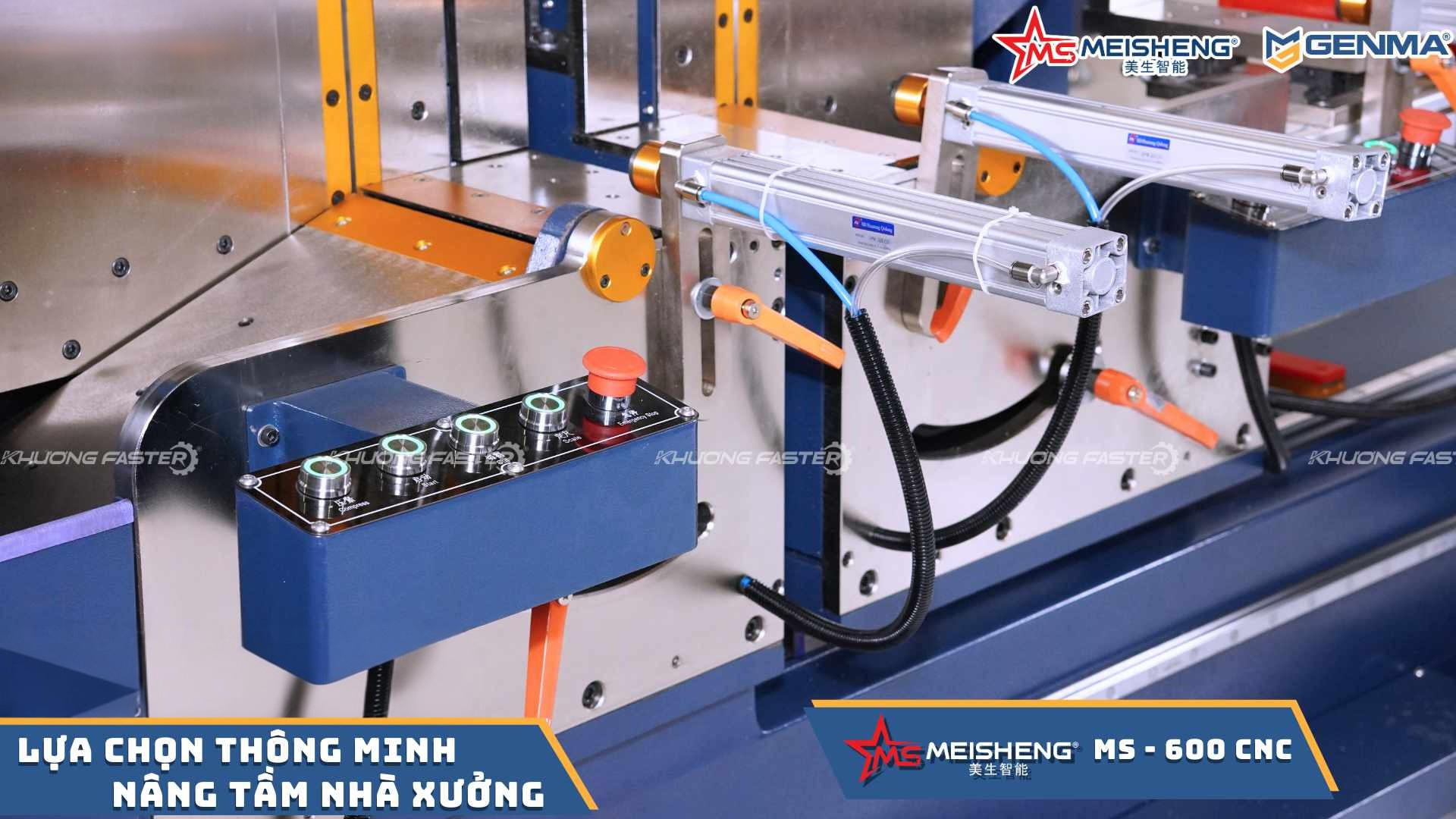 Chi tiết đầu máy cắt nhôm lưỡi 600 Meisheng MS 600 CNC