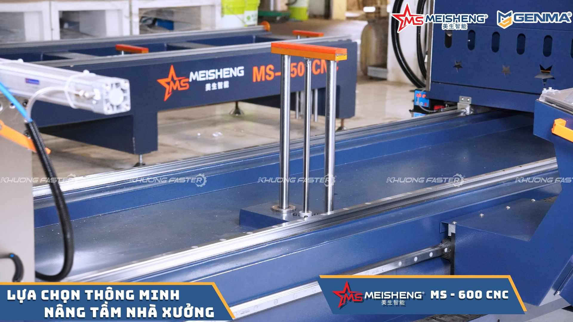 Thân bệ máy cắt nhôm 2 đầu Meisheng MS 600 CNC kết cấu chắc chắn
