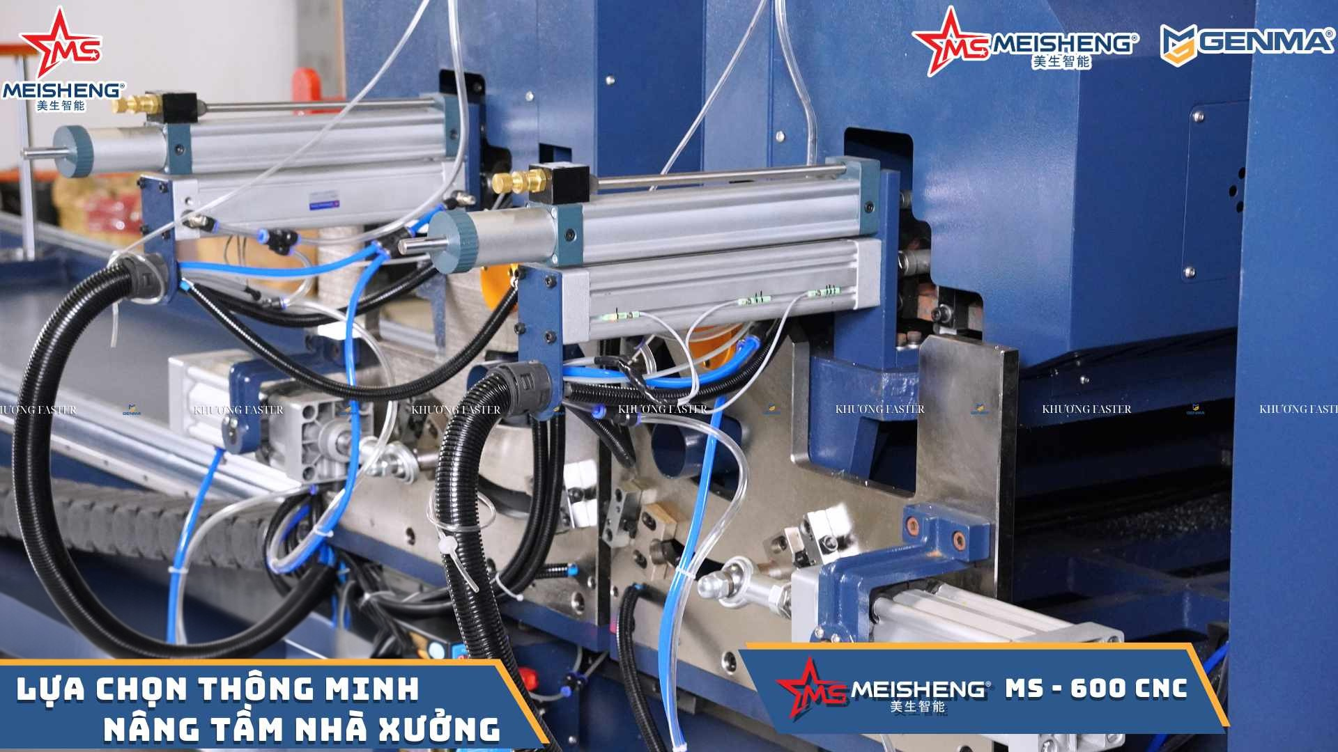 Kết cấu cơ khí phía sau đầu máy cắt nhôm Meisheng MS 600 CNC