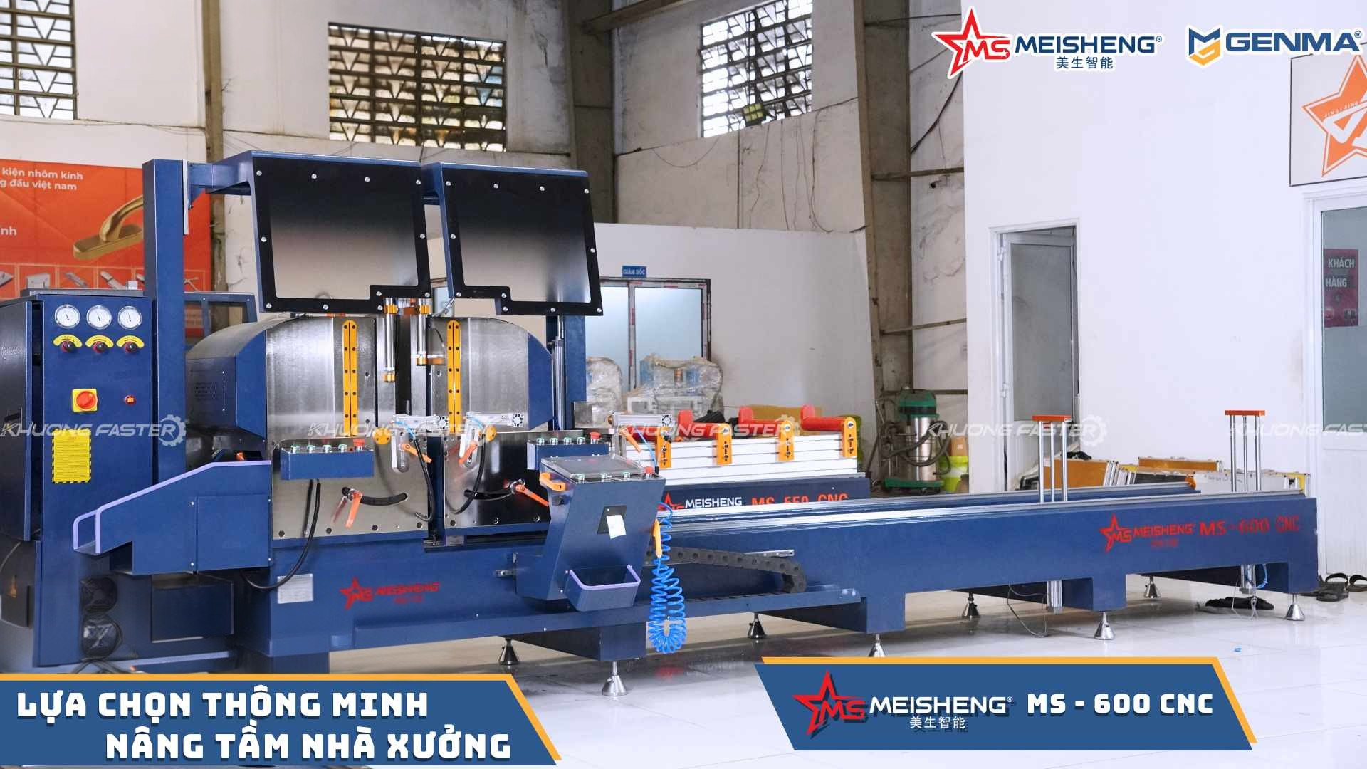 Máy cắt nhôm 2 đầu Meisheng MS 600 CNC tổng quan – máy cắt nhôm cao cấp cho xưởng nhôm Xingfa