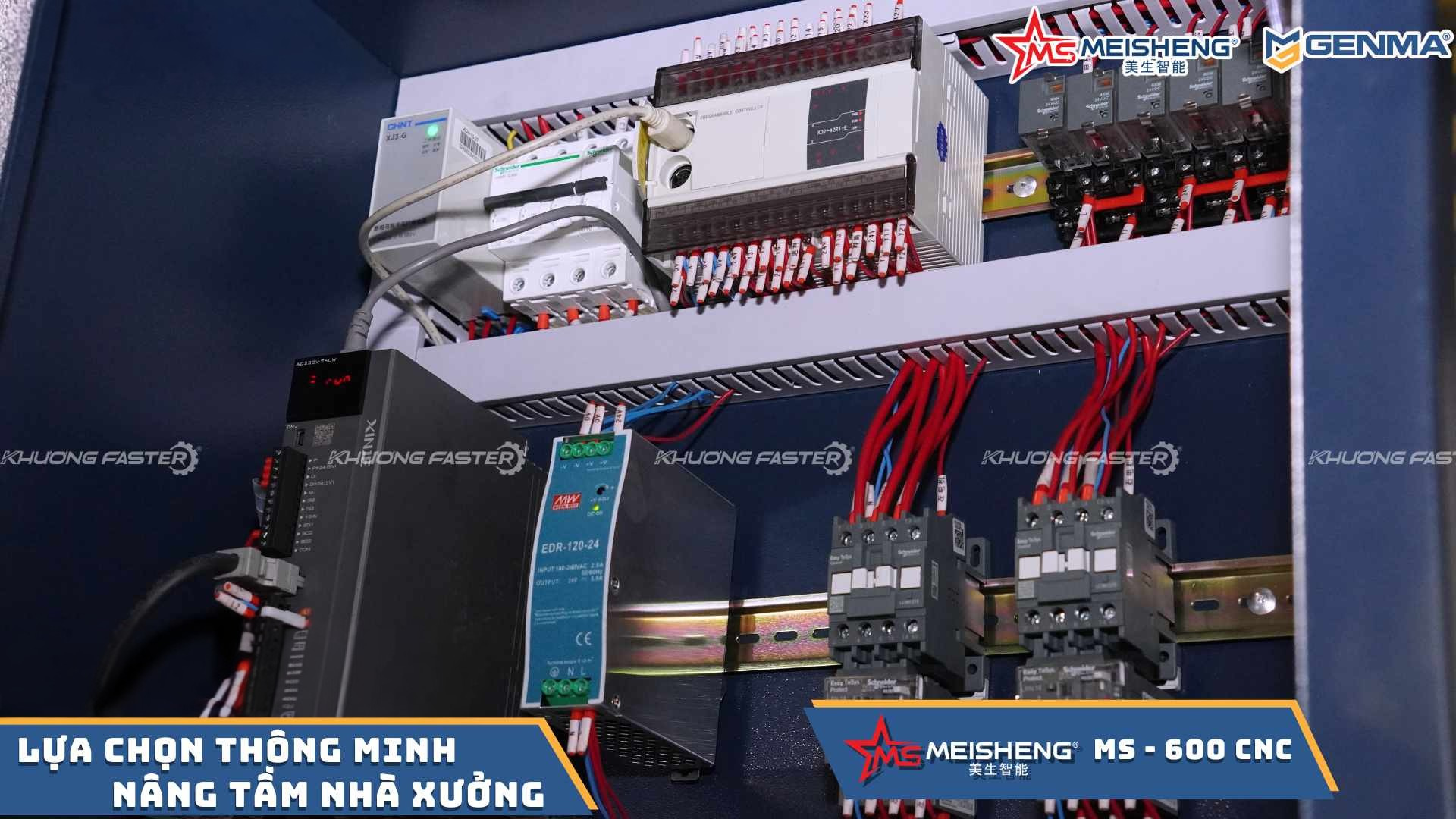 Hệ thống điện máy cắt nhôm 2 đầu Meisheng MS 600 CNC