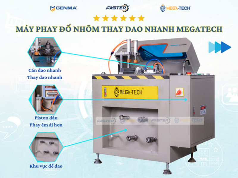 máy phay đố nhôm thay dao nhanh megatech