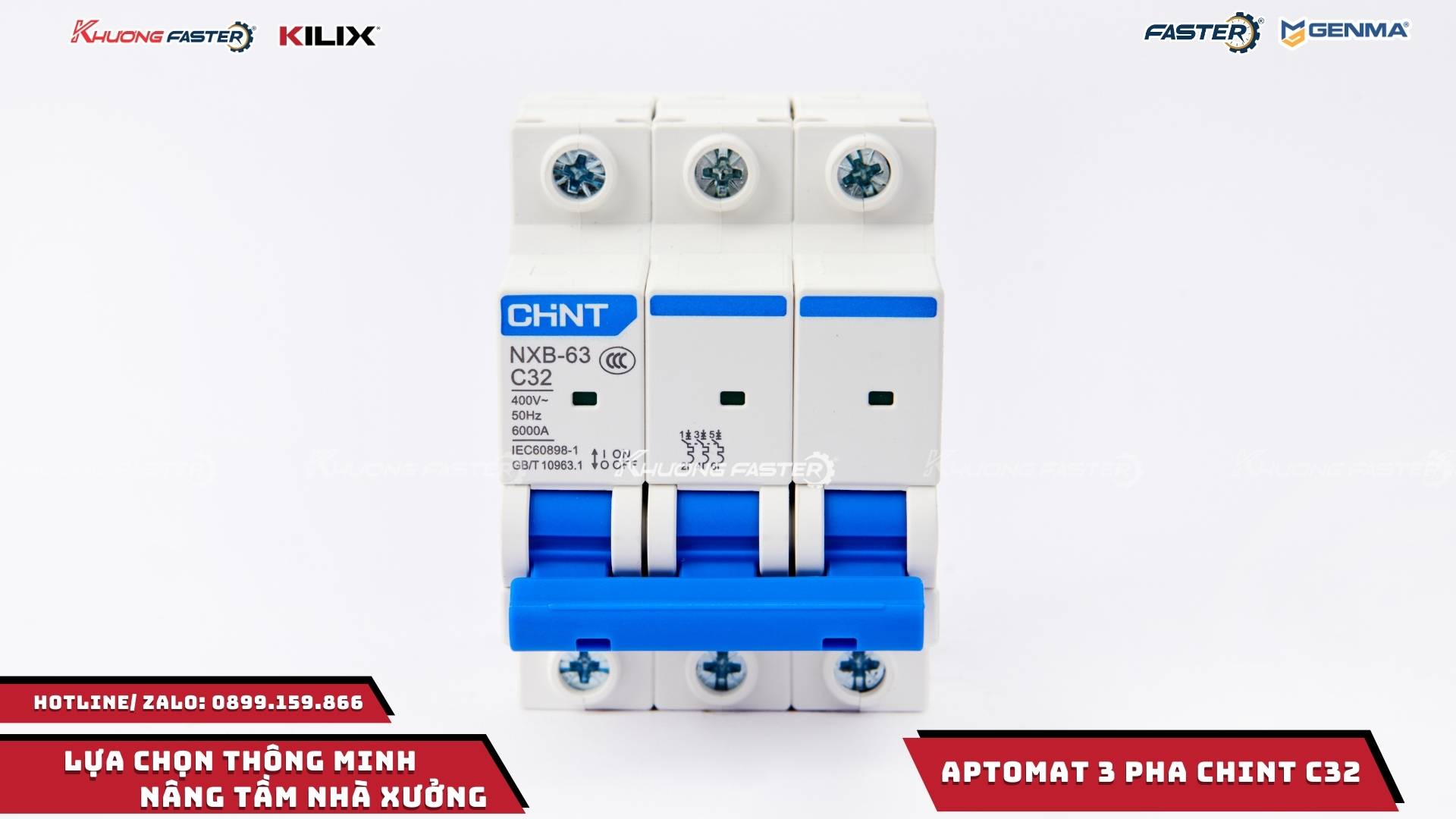 aptomat chint c32 chính hãng chụp tổng thể mặt trước