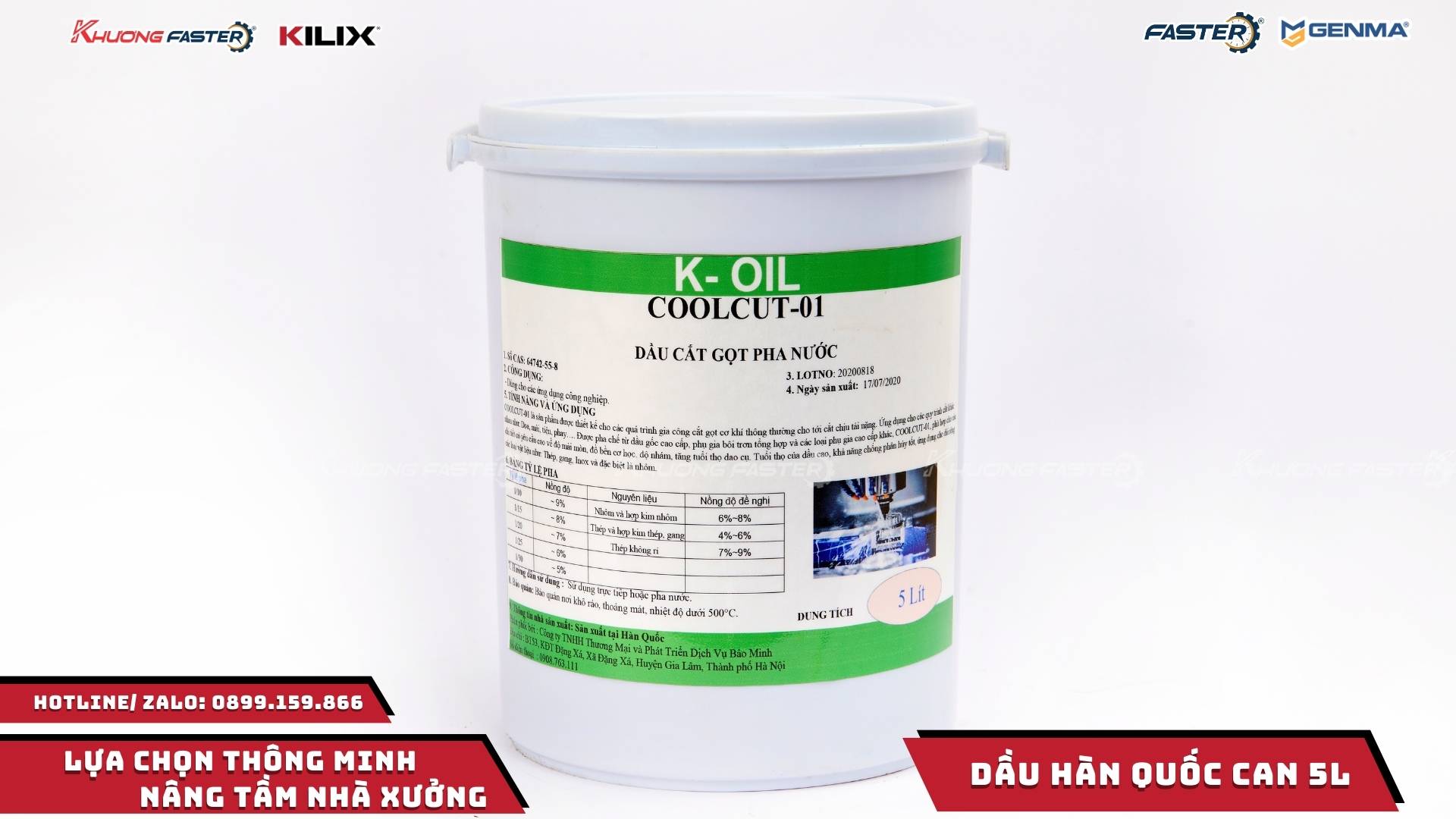 Dầu Làm Mát Máy Cắt Nhôm Hàn Quốc 5L