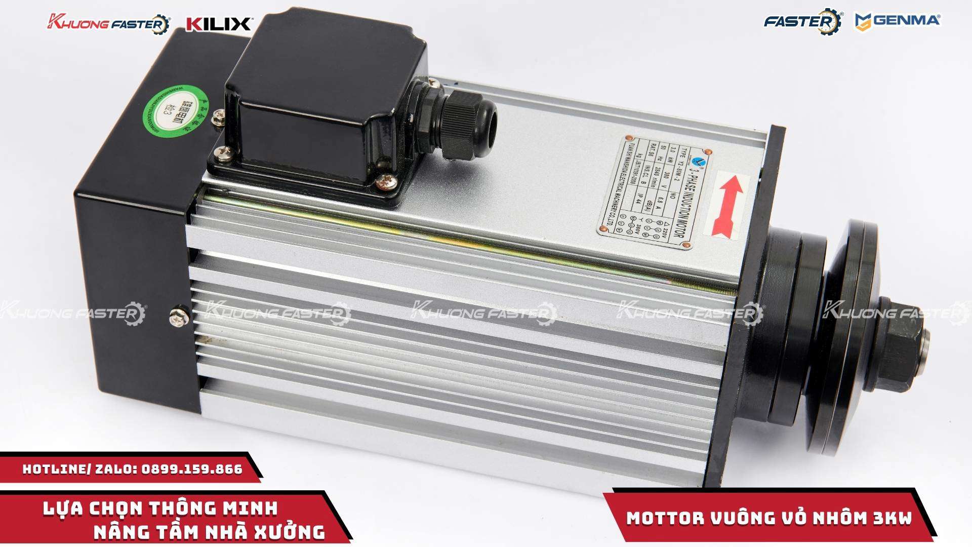 Motor Vuông Máy Cắt Nhôm 3kW Chính Hãng Chuyên Dùng Cho Máy Cắt Nhôm 2 Đầu