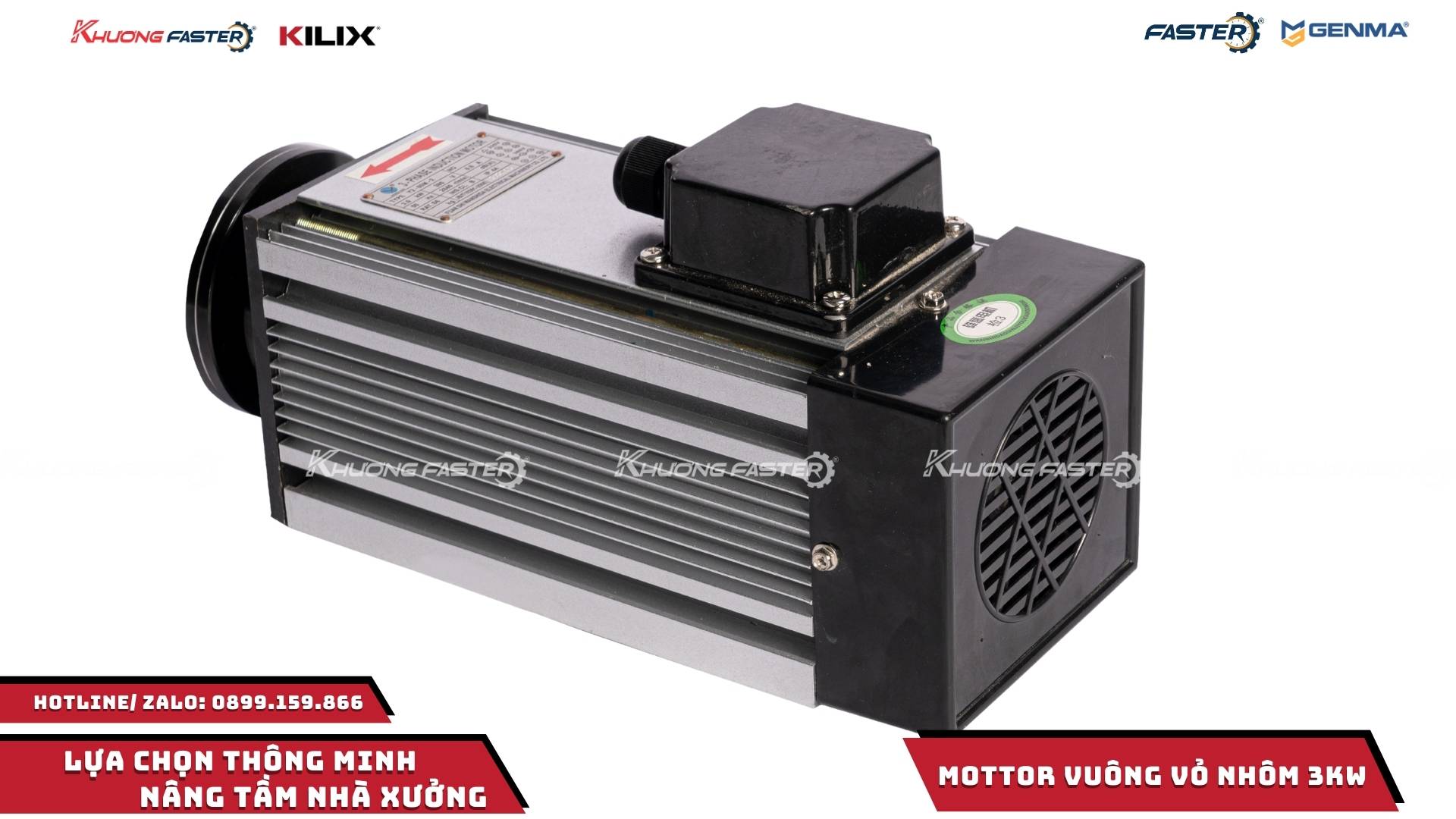 Motor Vuông Máy Cắt Nhôm 3kW Chính Hãng Chuyên Dùng Cho Máy Cắt Nhôm 2 Đầu