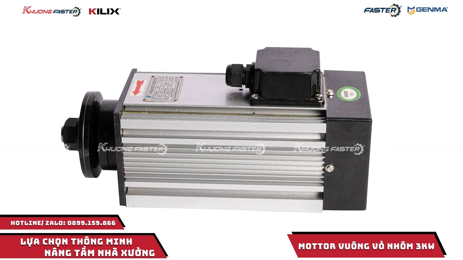 Motor Vuông Máy Cắt Nhôm 3kW Chính Hãng Chuyên Dùng Cho Máy Cắt Nhôm 2 Đầu