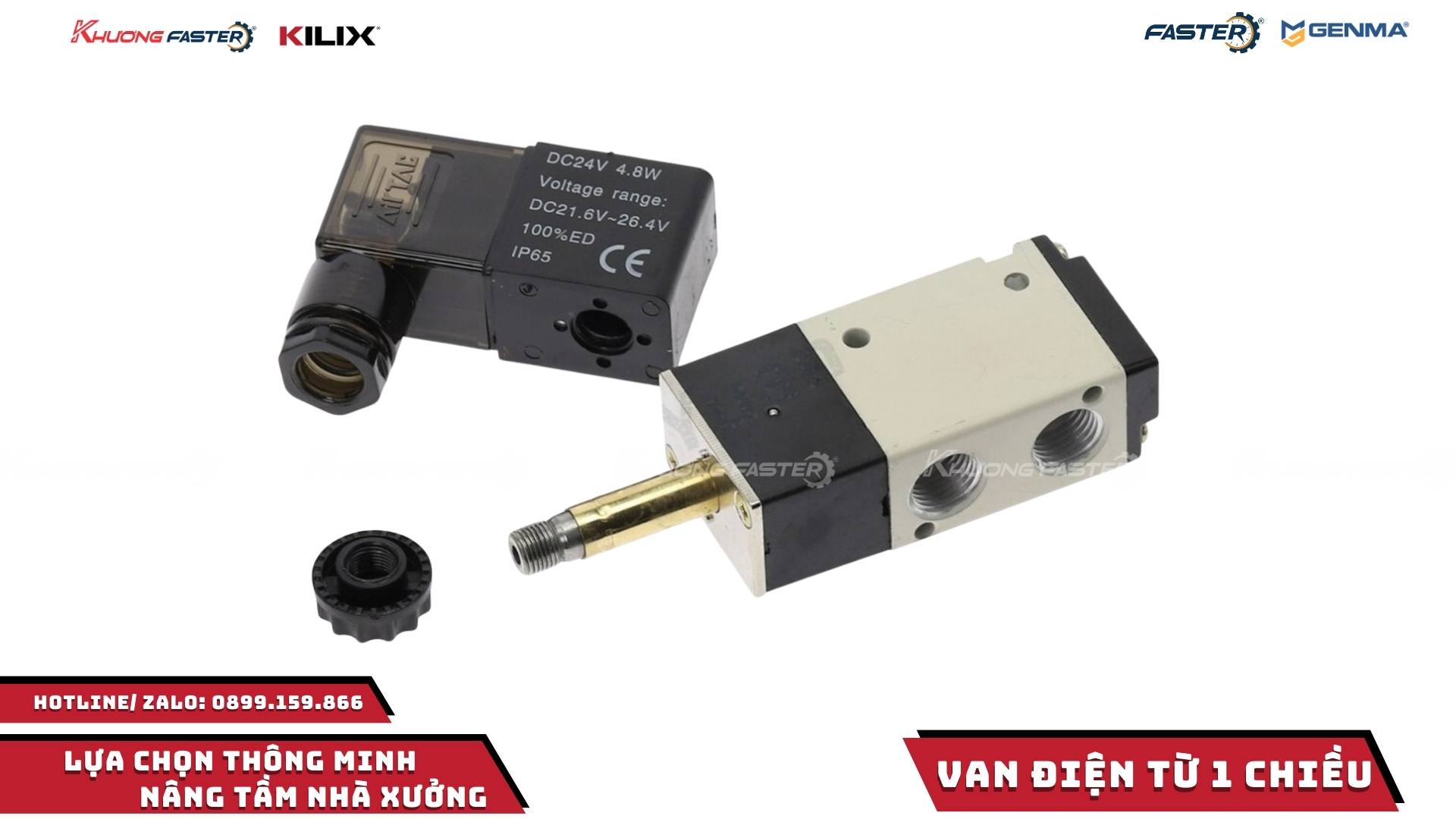 van điện từ đơn công nghiệp đặt trên nền trắng