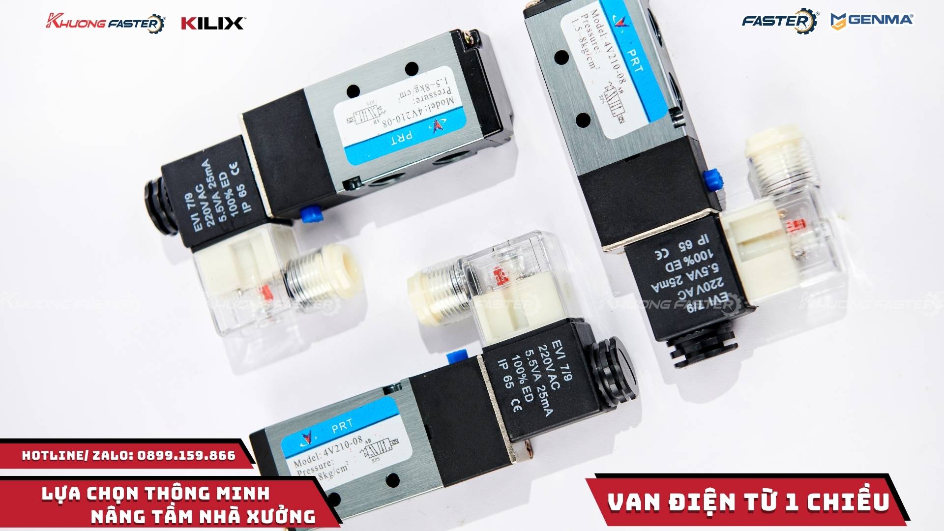 van điện từ đơn lắp trên khung máy cắt nhôm