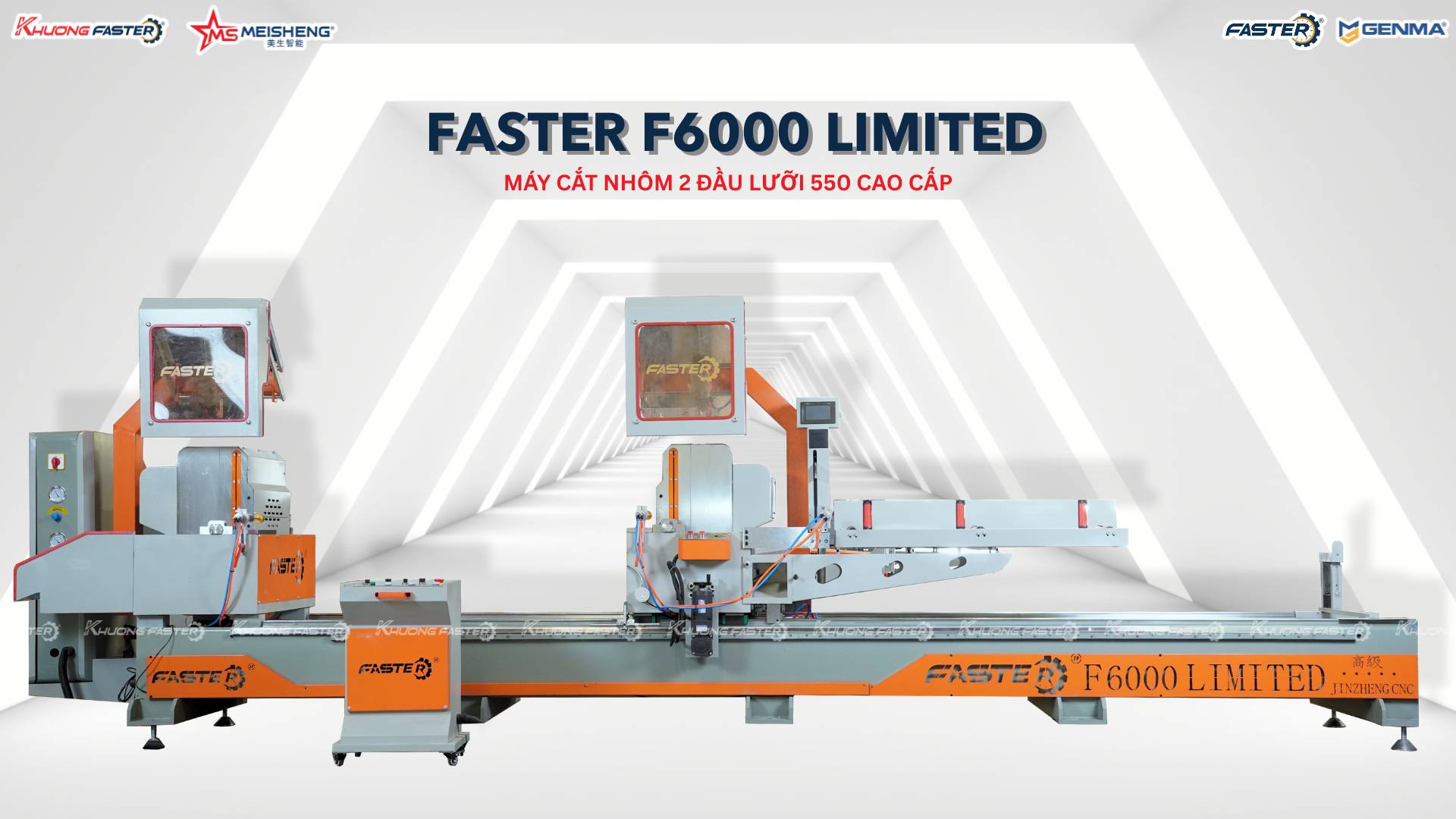 Máy Cắt Nhôm 2 Đầu Lưỡi 550 Faster F6000 Limited