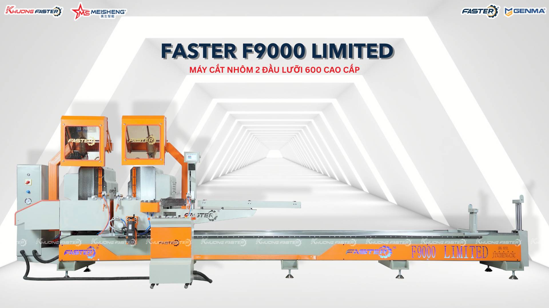 Máy Cắt Nhôm 2 Đầu Lưỡi 600 Faster F9000 Limited