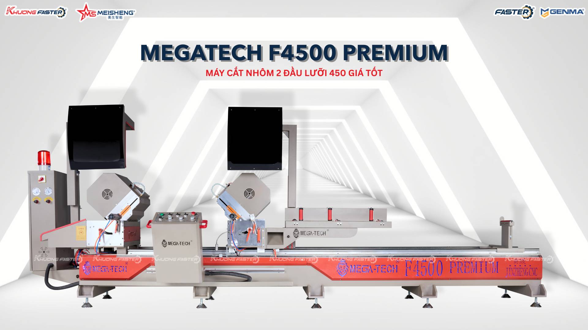Máy cắt nhôm 2 đầu Xingfa 08s Megatech F4500: Giải pháp tối ưu cho xưởng nhôm hiện đại