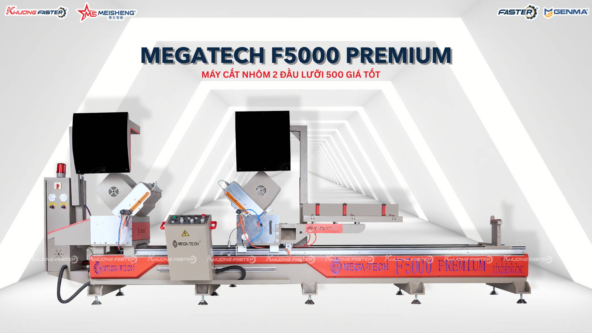 Máy cắt nhôm 2 đầu Megatech F5000 Premium lưỡi 500&nbsp; giá tốt 2025
