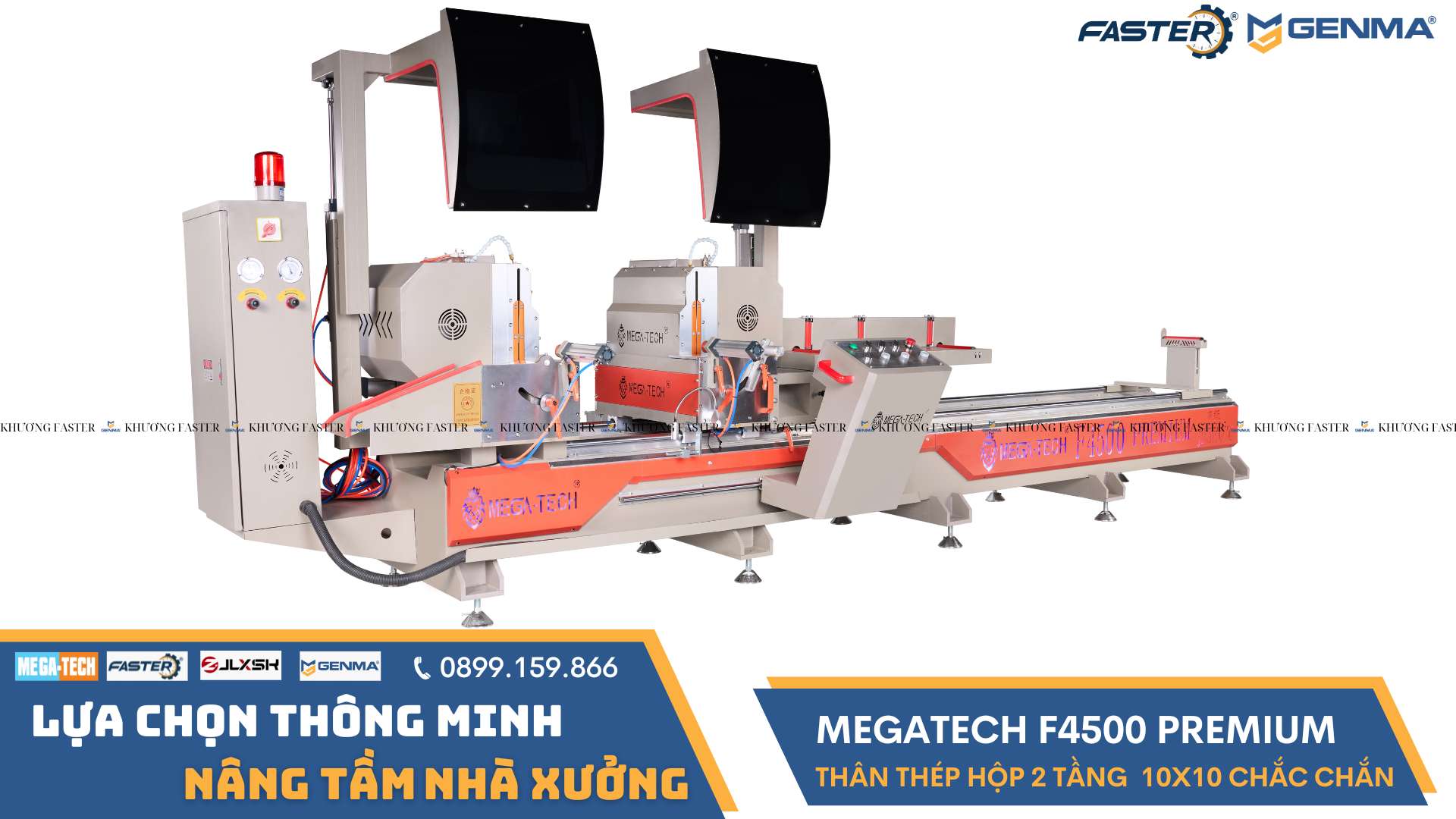 Máy cắt nhôm 2 đầu Xingfa 08s Megatech F4500: Giải pháp tối ưu cho xưởng nhôm hiện đại