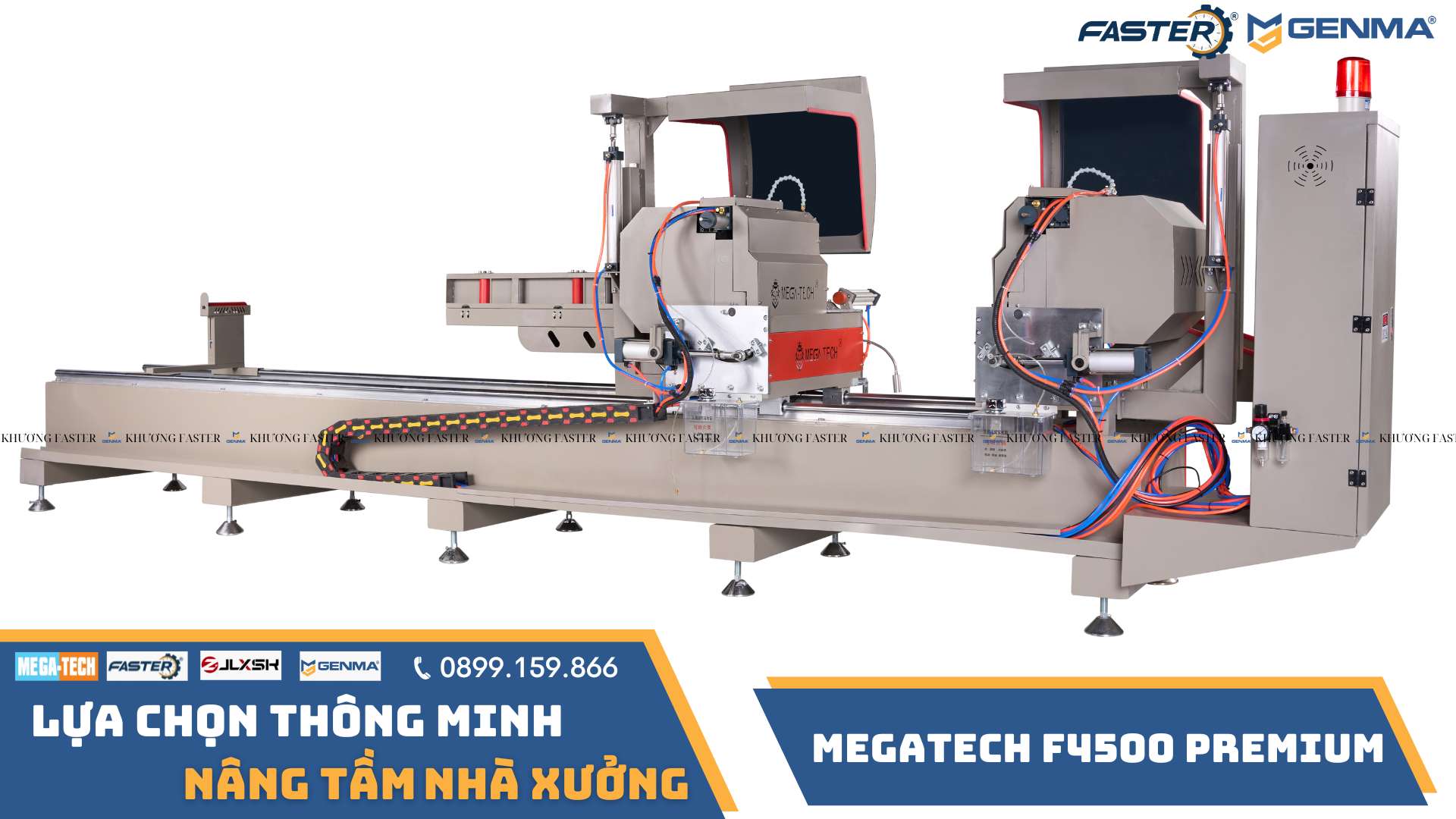 Máy cắt nhôm 2 đầu Xingfa 08s Megatech F4500: Giải pháp tối ưu cho xưởng nhôm hiện đại