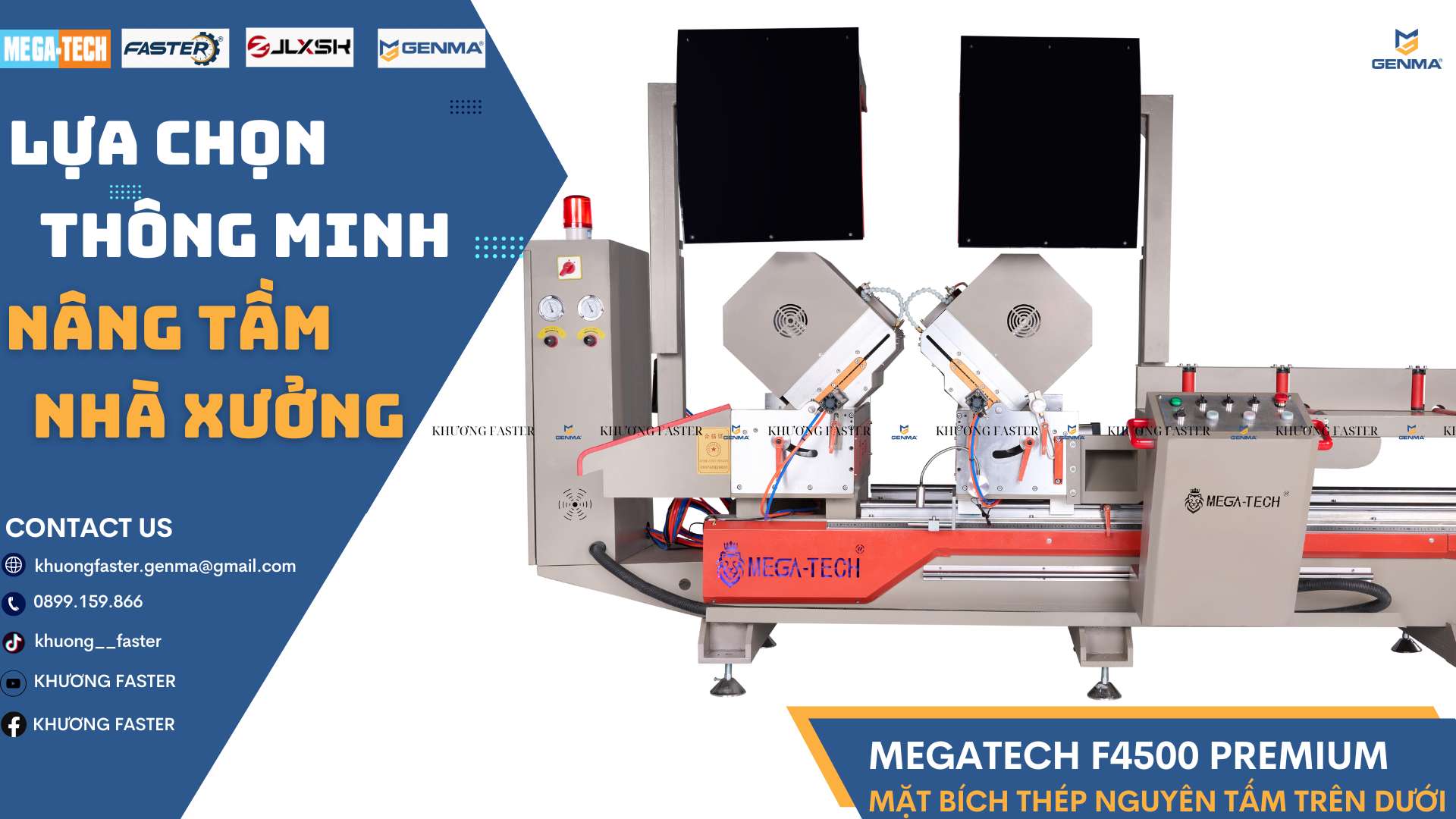 Máy cắt nhôm 2 đầu Xingfa 08s Megatech F4500: Giải pháp tối ưu cho xưởng nhôm hiện đại
