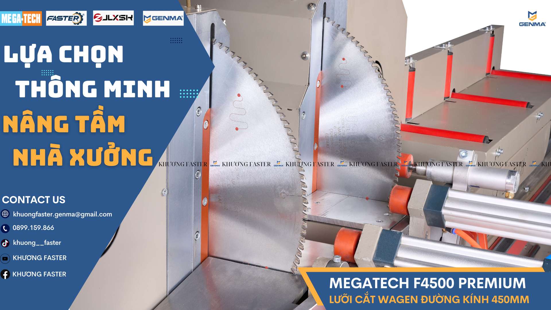 Máy cắt nhôm 2 đầu Xingfa 08s Megatech F4500: Giải pháp tối ưu cho xưởng nhôm hiện đại