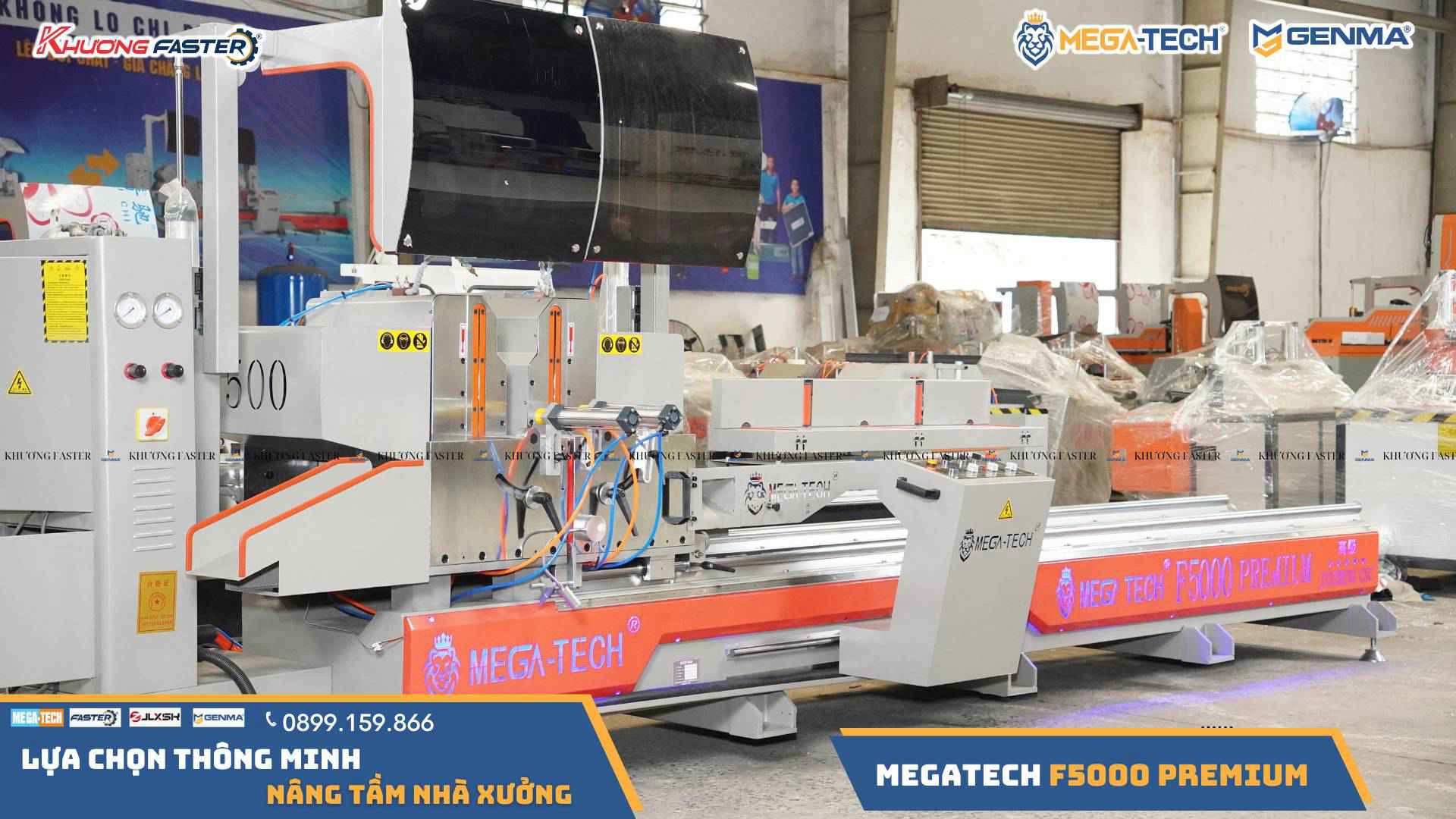 Máy cắt nhôm 2 đầu Megatech F5000 Premium lưỡi 500&nbsp; giá tốt 2025