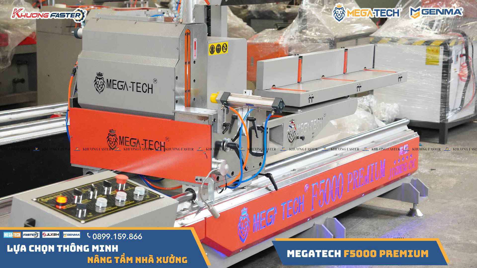 Máy cắt nhôm 2 đầu Megatech F5000 Premium lưỡi 500&nbsp; giá tốt 2025