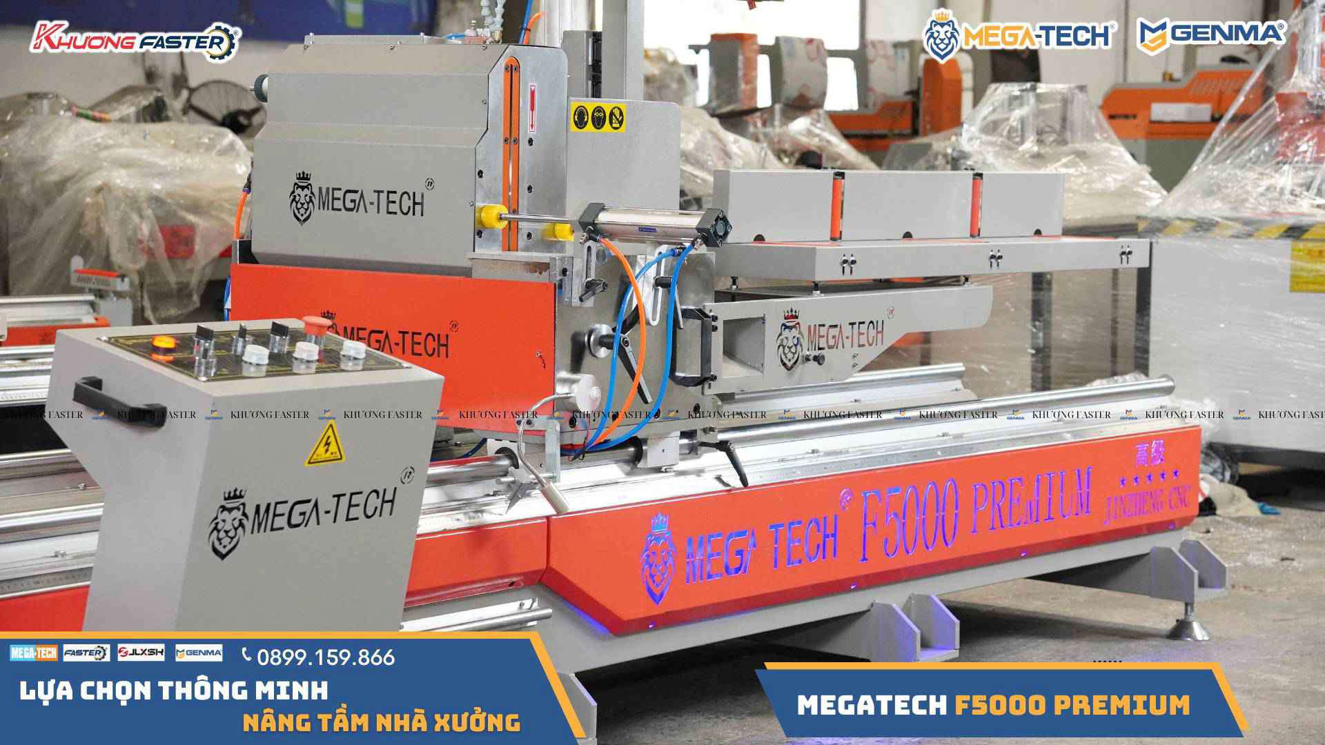 Máy cắt nhôm 2 đầu Megatech F5000 Premium lưỡi 500&nbsp; giá tốt 2025