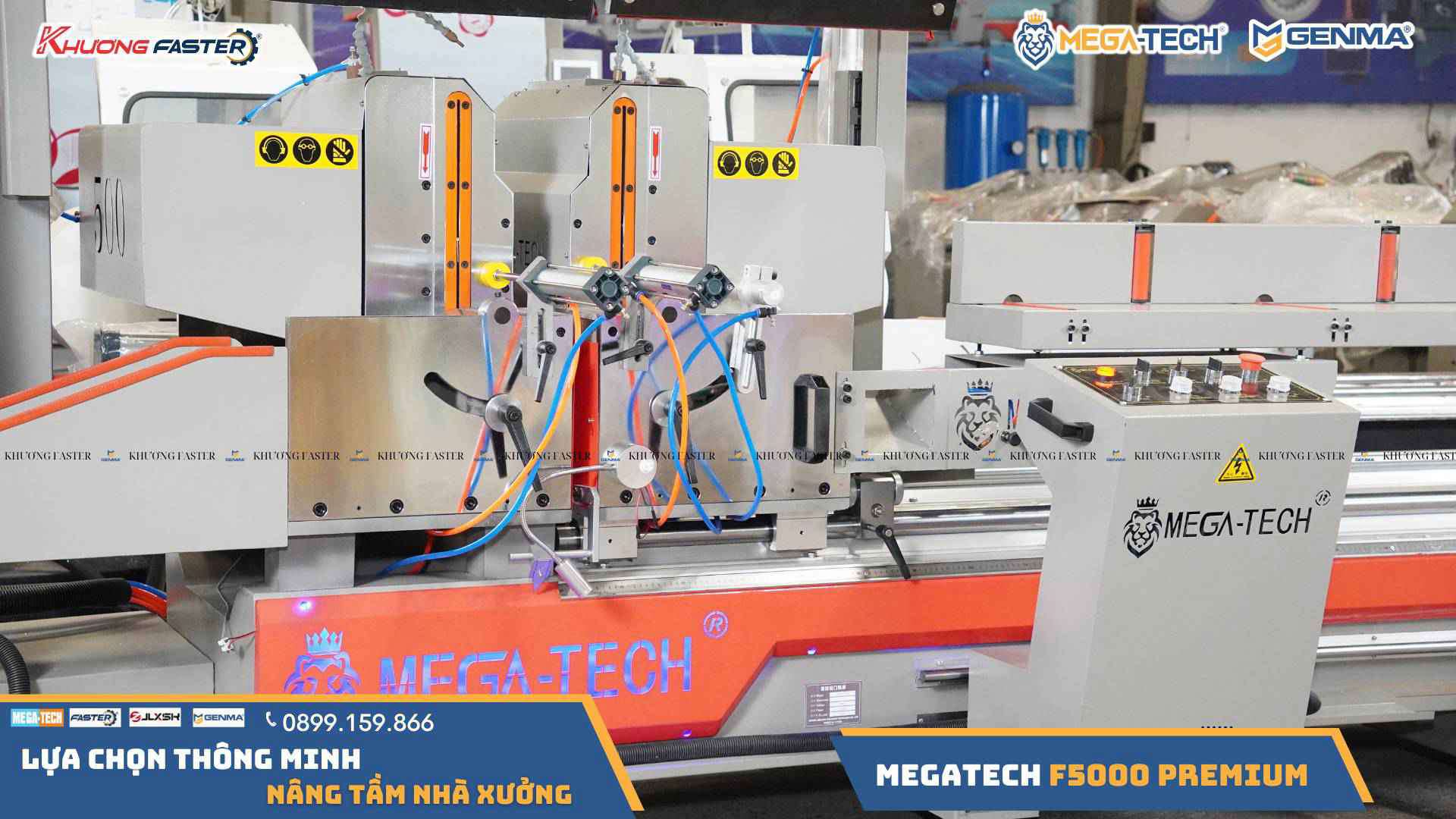 Máy cắt nhôm 2 đầu Megatech F5000 Premium lưỡi 500&nbsp; giá tốt 2025