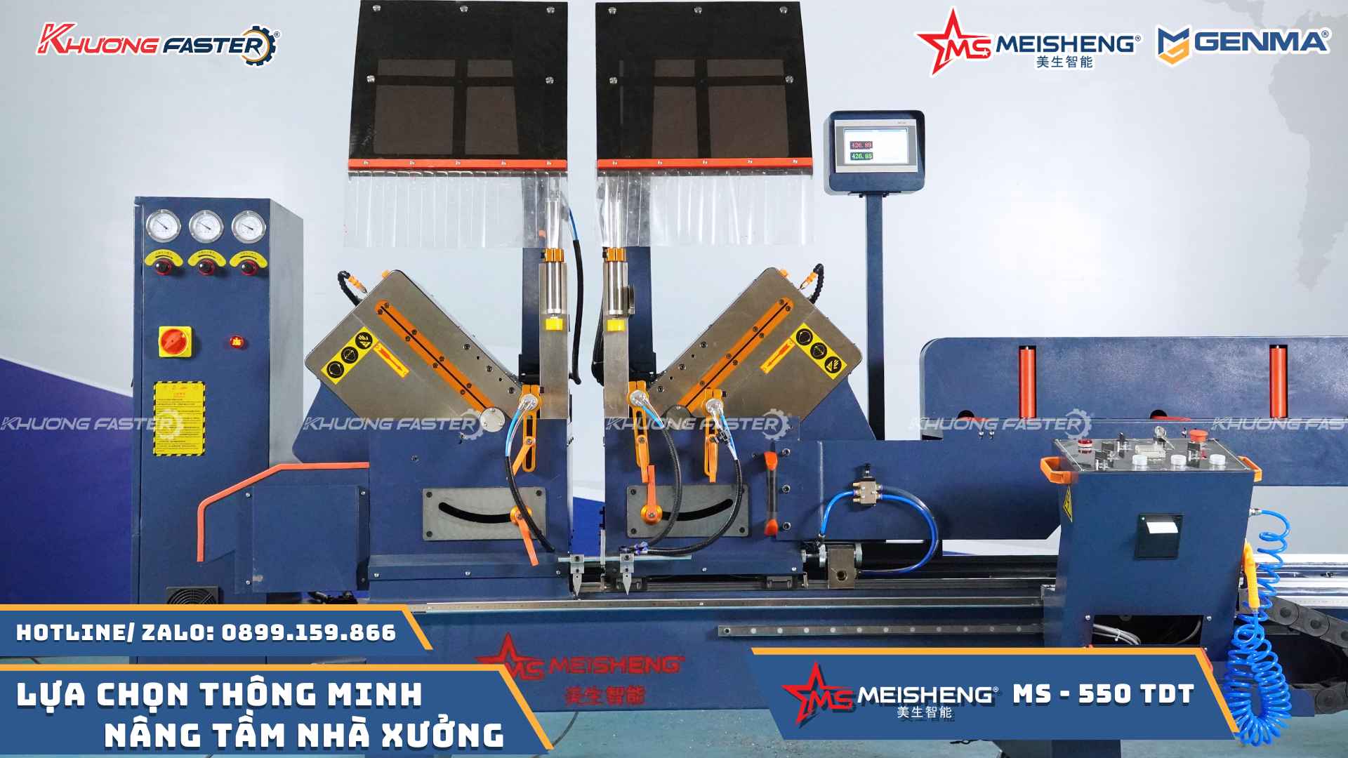 Máy Cắt Nhôm 2 Đầu Meisheng MS 550 Cao Cấp Thước Điện Tử&nbsp;