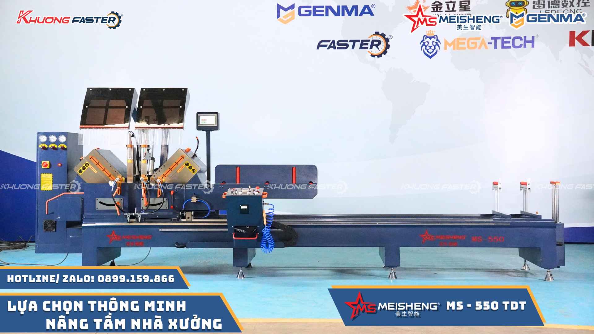 Máy Cắt Nhôm 2 Đầu Meisheng MS 550 Cao Cấp Thước Điện Tử&nbsp;