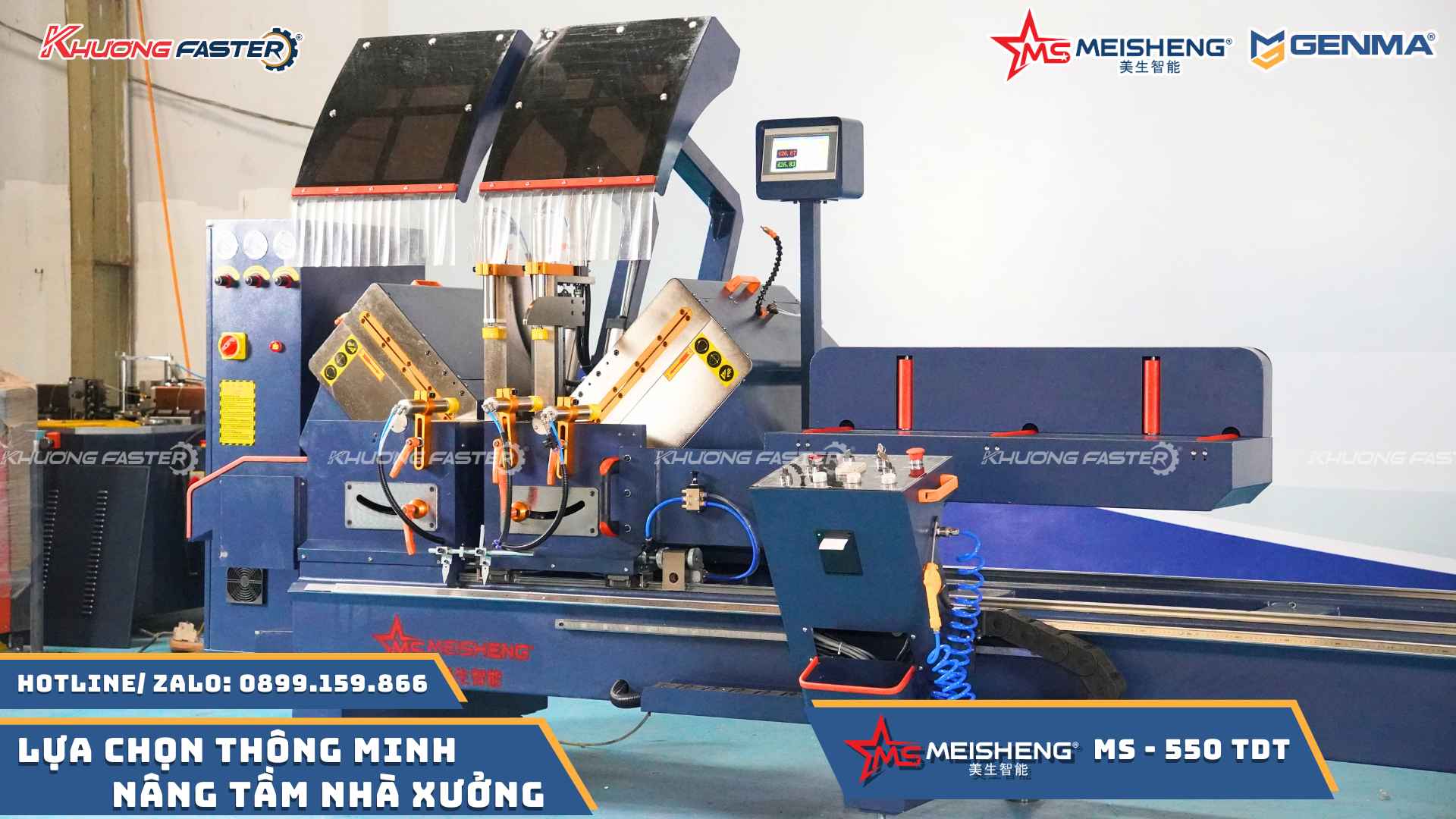 Máy Cắt Nhôm 2 Đầu Meisheng MS 550 Cao Cấp Thước Điện Tử&nbsp;